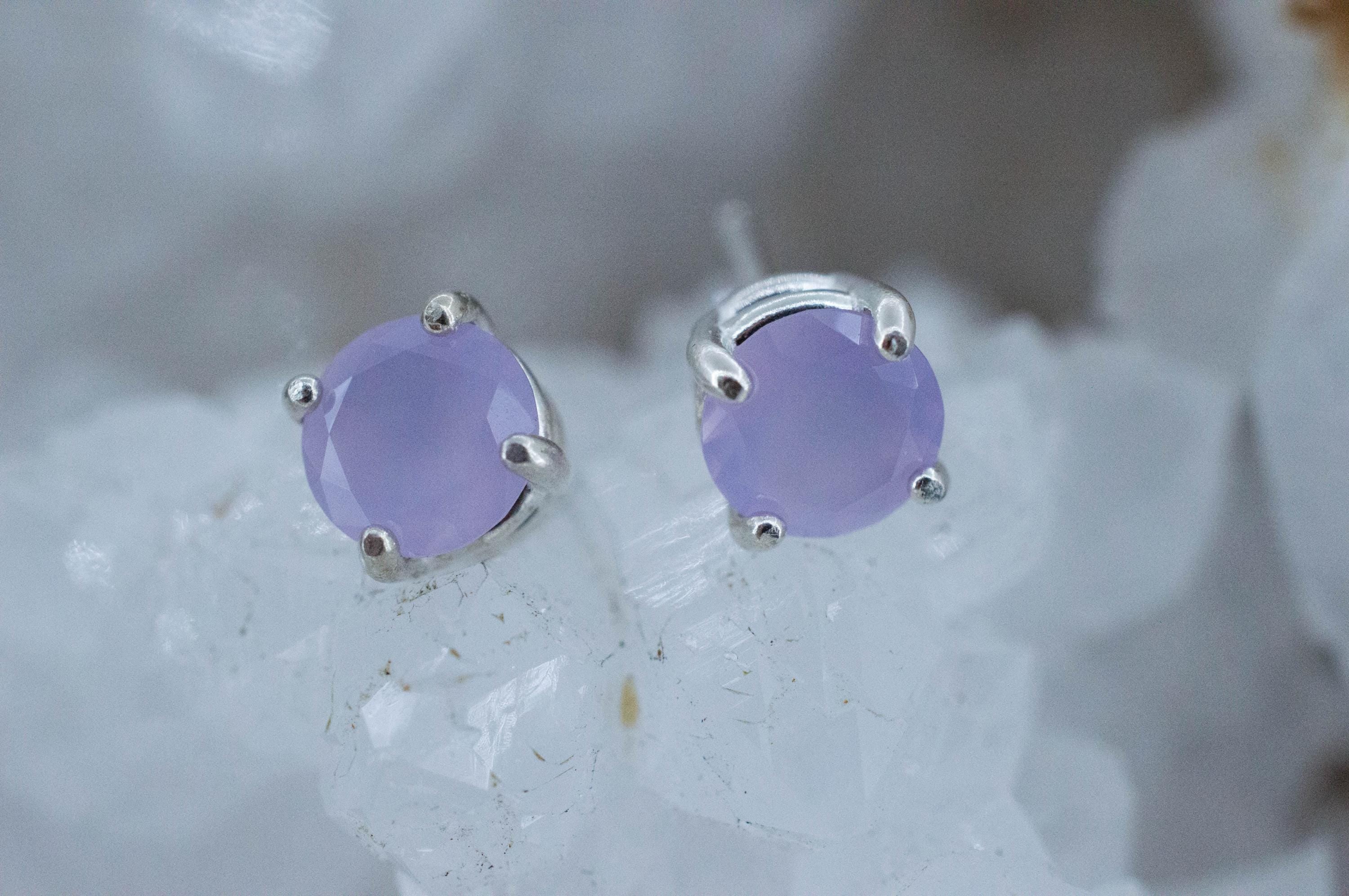 Holly Blue Agate Earrings; Natural Untreated Oregon Holley Agate; 1.190cts - Mark Oliver Gems
