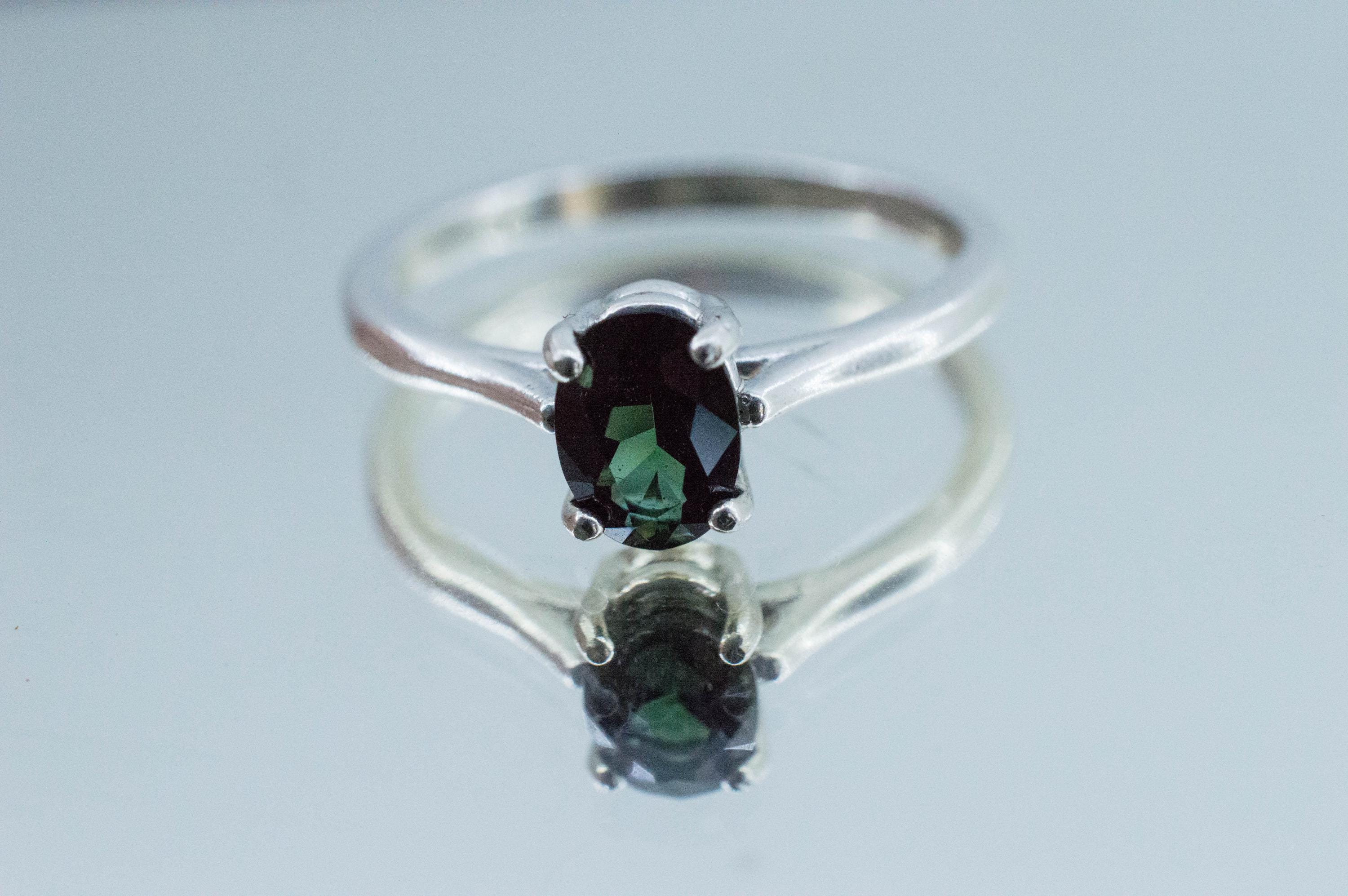 Teal Tourmaline Ring; Genuine Untreated Brazil Tourmaline; 0.685cts