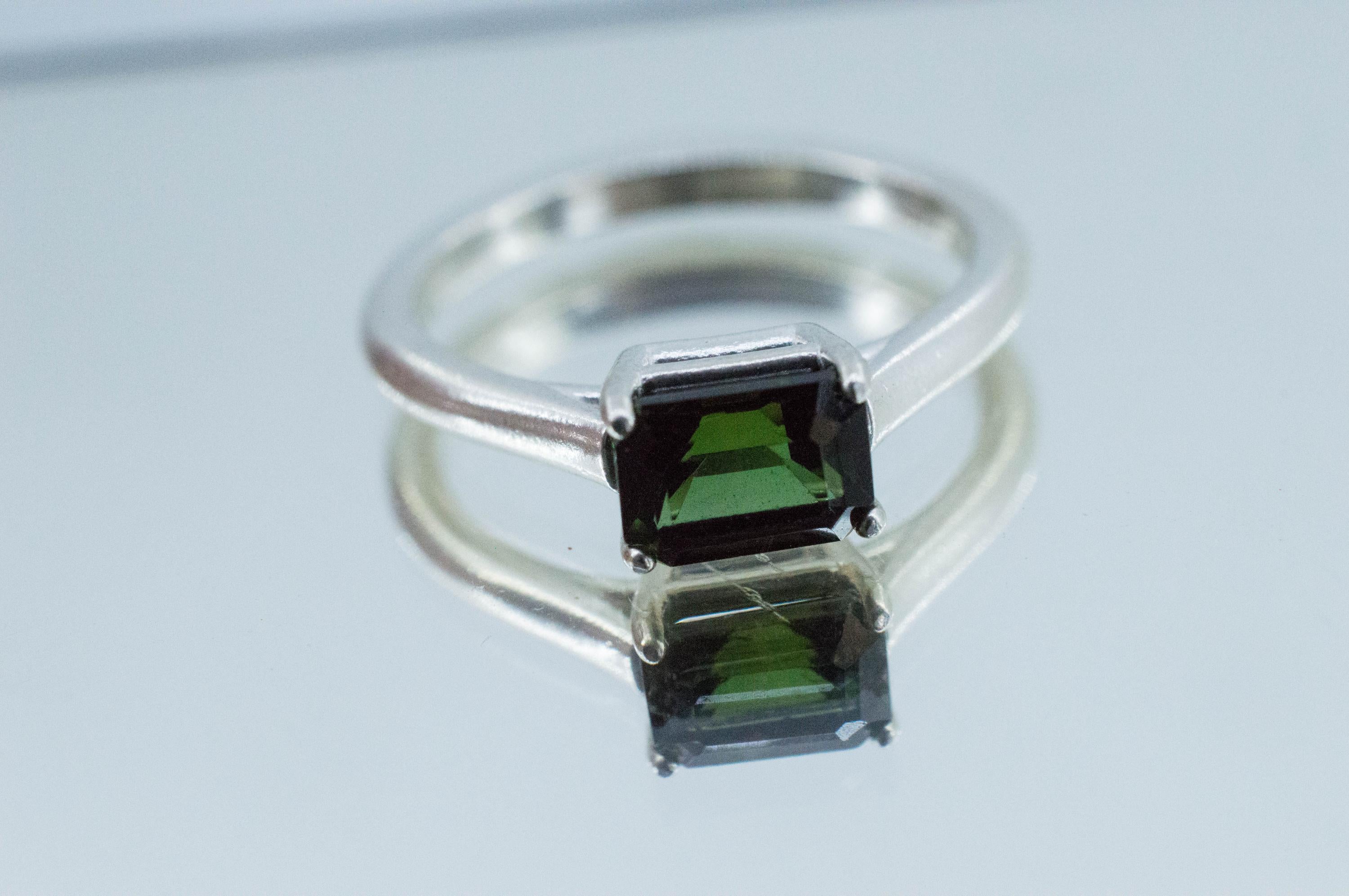 Green Tourmaline Ring; Genuine Untreated Brazil Tourmaline; 1.160cts
