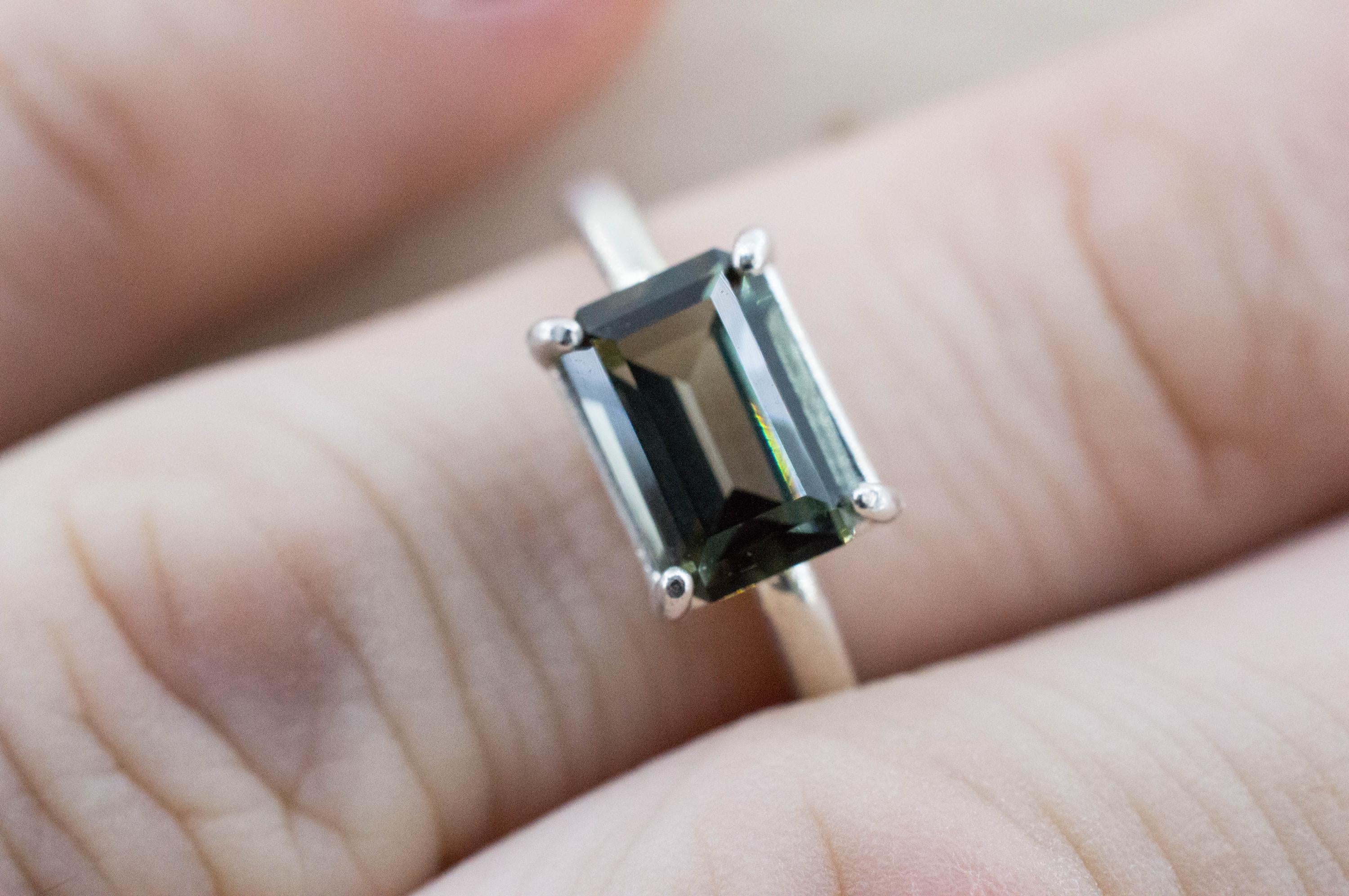 Gray Tourmaline Ring; Genuine Untreated Brazil Tourmaline; 1.750cts