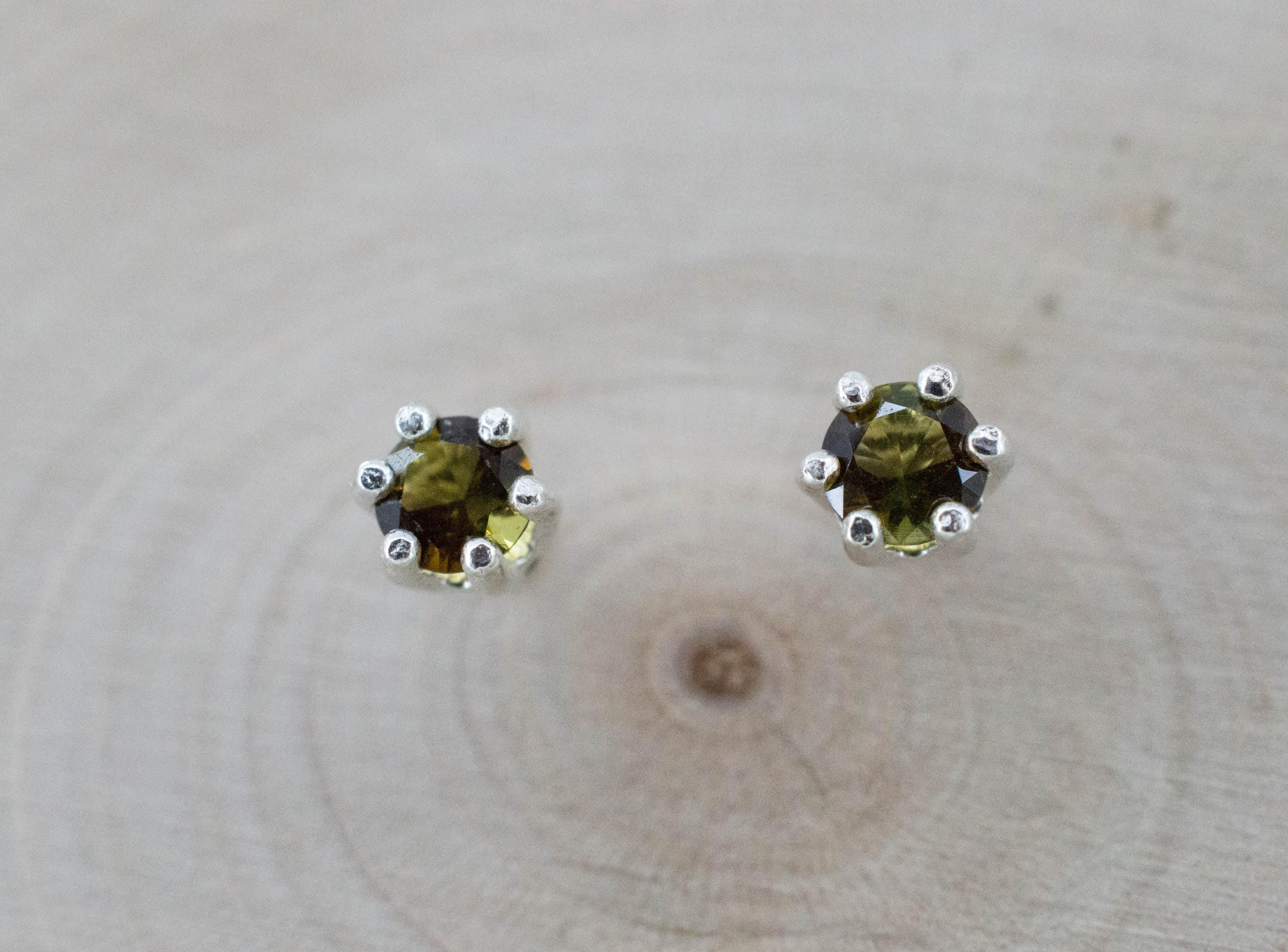 Tourmaline Earrings; Natural Untreated Brazil Dravite Tourmaline; 0.405cts - Mark Oliver Gems