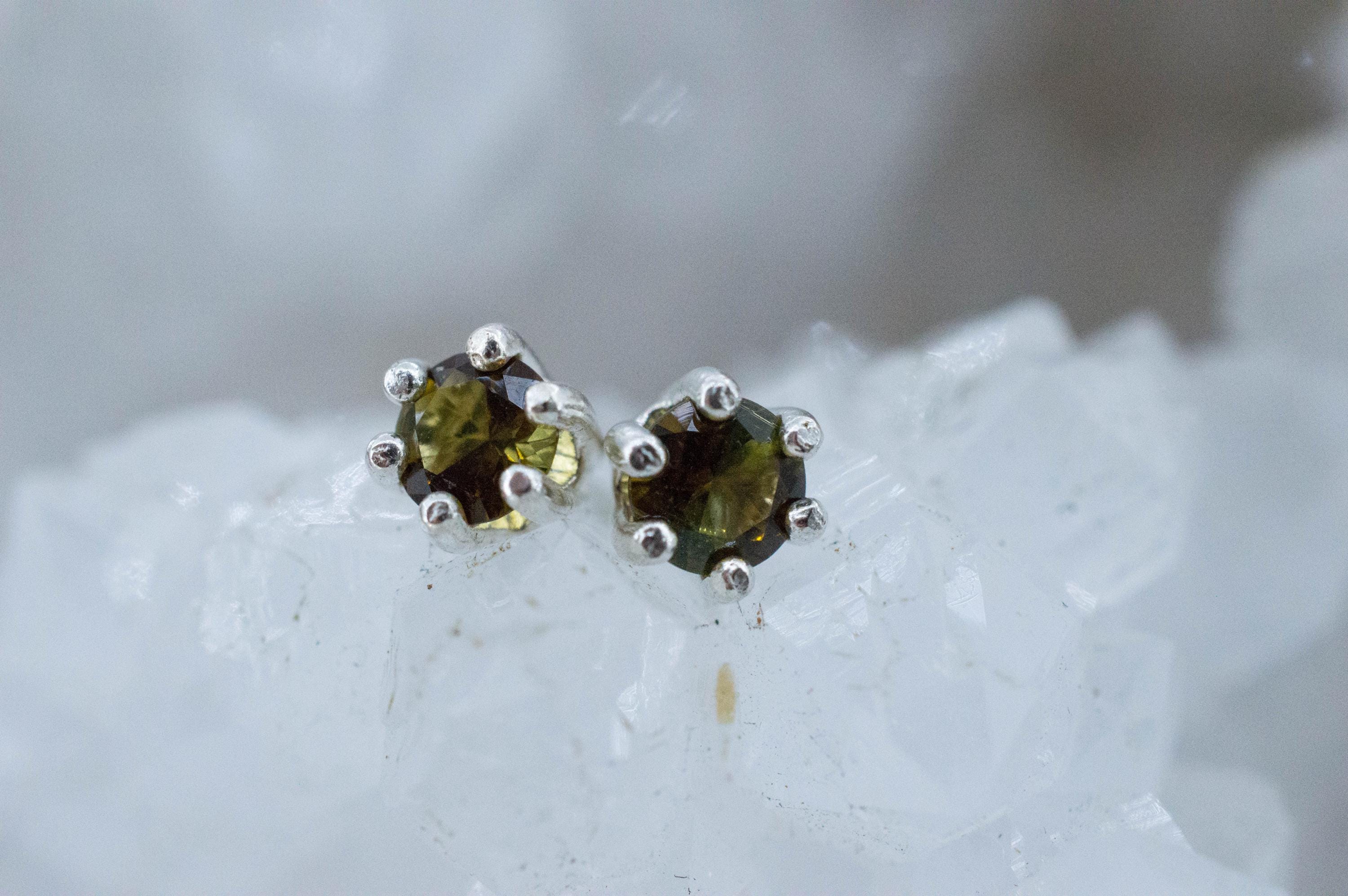 Tourmaline Earrings; Natural Untreated Brazil Dravite Tourmaline; 0.405cts - Mark Oliver Gems