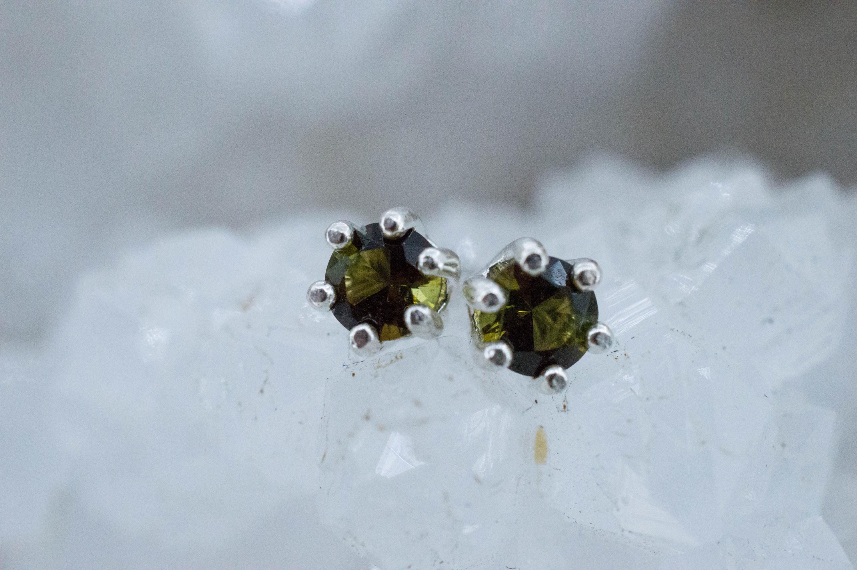 Tourmaline Earrings; Natural Untreated Brazil Dravite Tourmaline; 0.430cts - Mark Oliver Gems