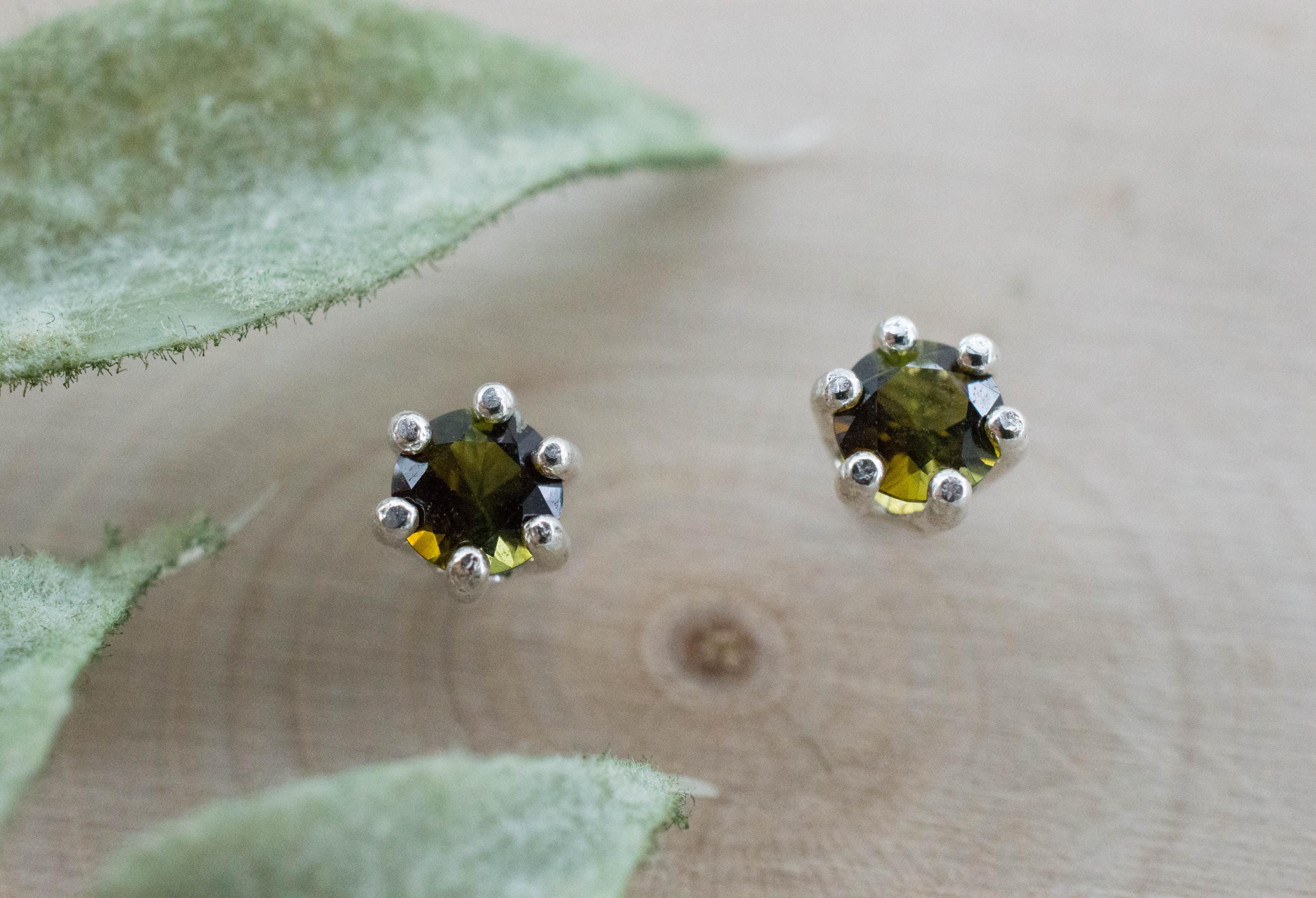 Tourmaline Earrings; Natural Untreated Brazil Dravite Tourmaline; 0.430cts - Mark Oliver Gems