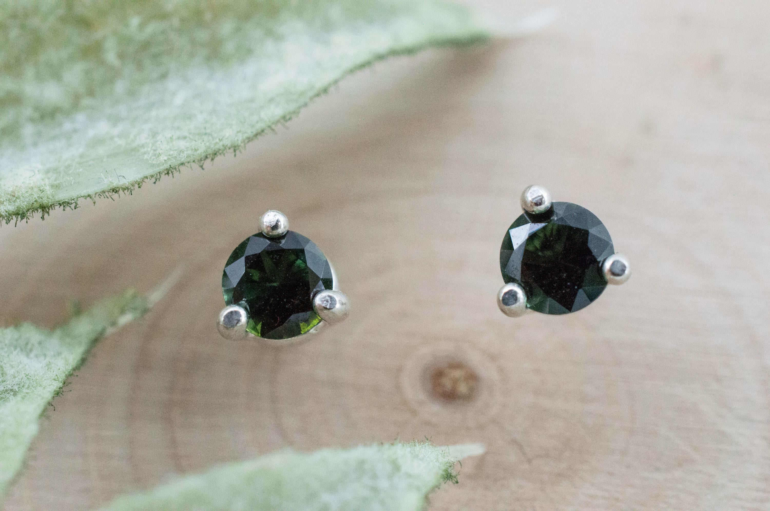 Tourmaline Earrings; Natural Untreated Brazil Dravite Tourmaline; 0.435cts - Mark Oliver Gems