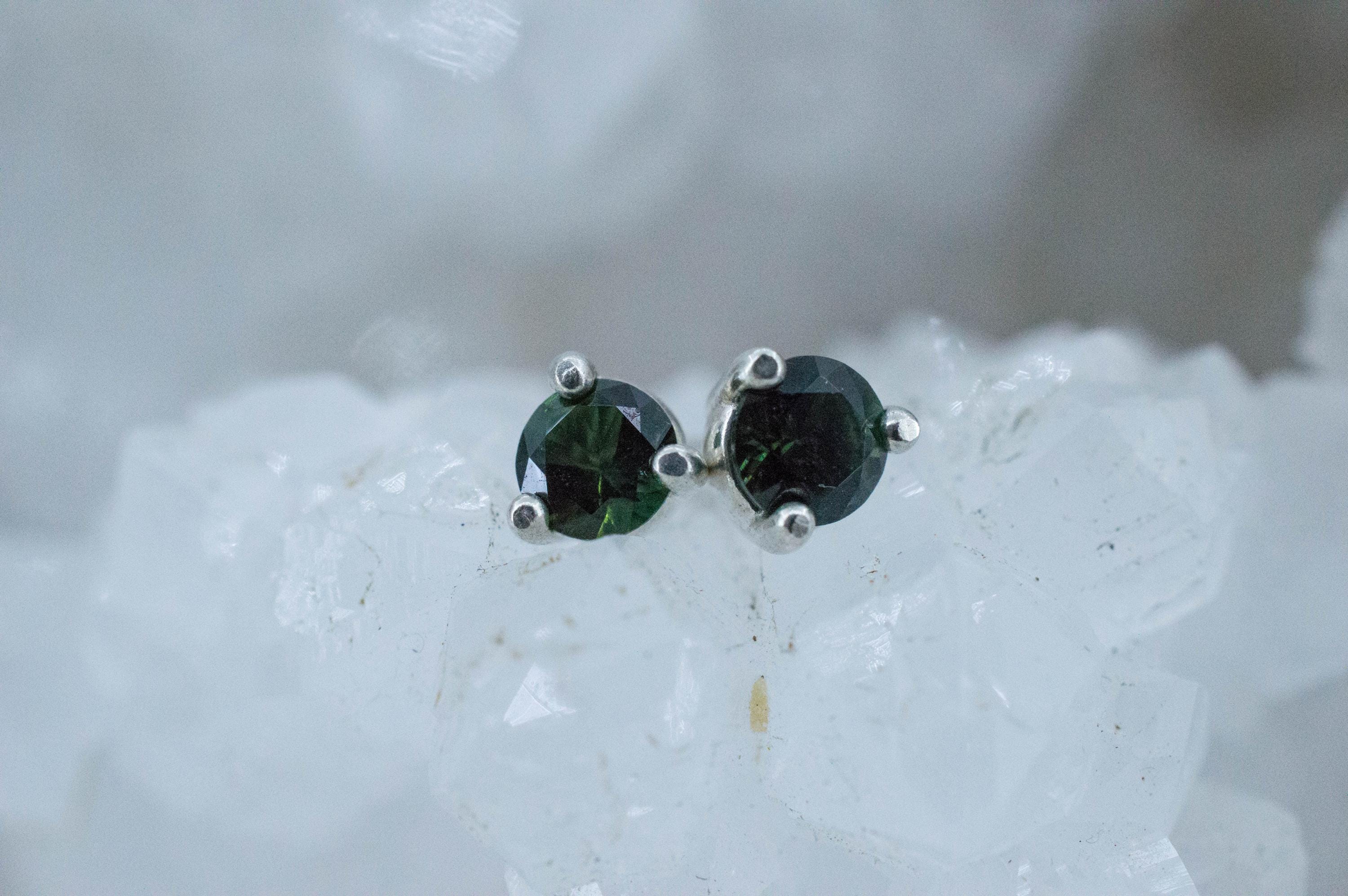 Tourmaline Earrings; Natural Untreated Brazil Dravite Tourmaline; 0.435cts - Mark Oliver Gems
