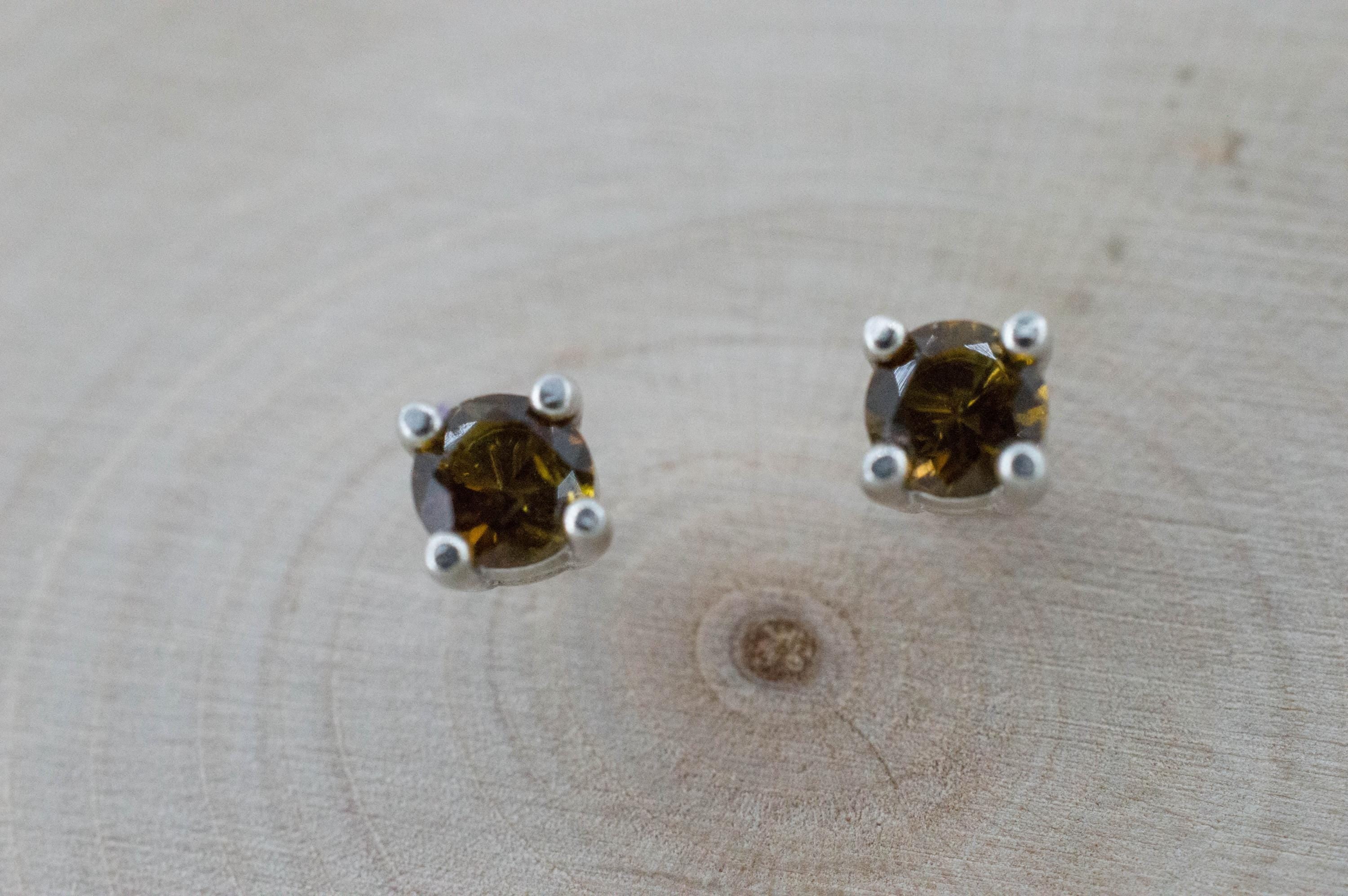 Tourmaline Earrings; Natural Untreated Brazil Dravite Tourmaline; 0.445cts - Mark Oliver Gems