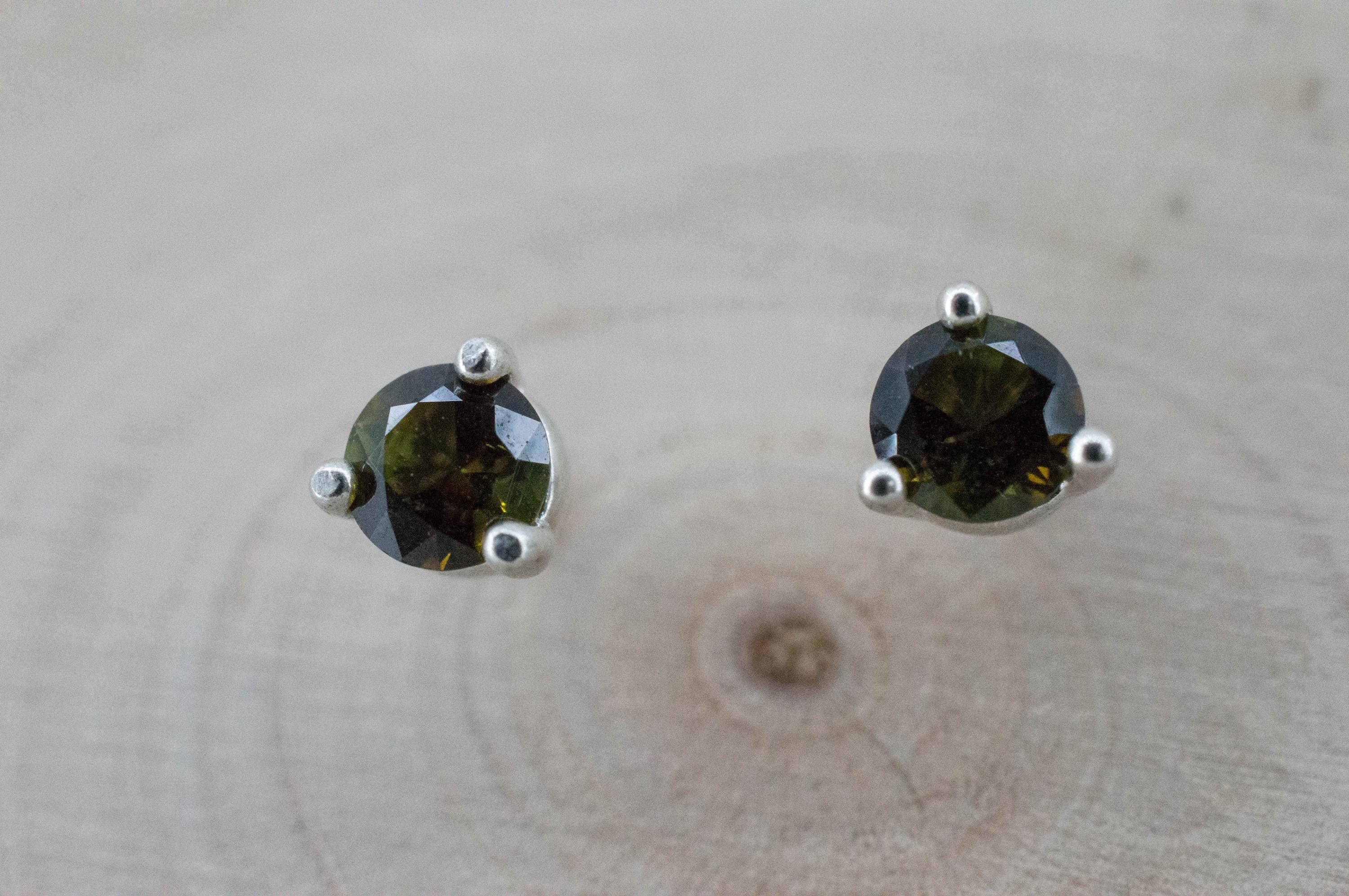 Tourmaline Earrings; Natural Untreated Brazil Dravite Tourmaline; 0.450cts - Mark Oliver Gems