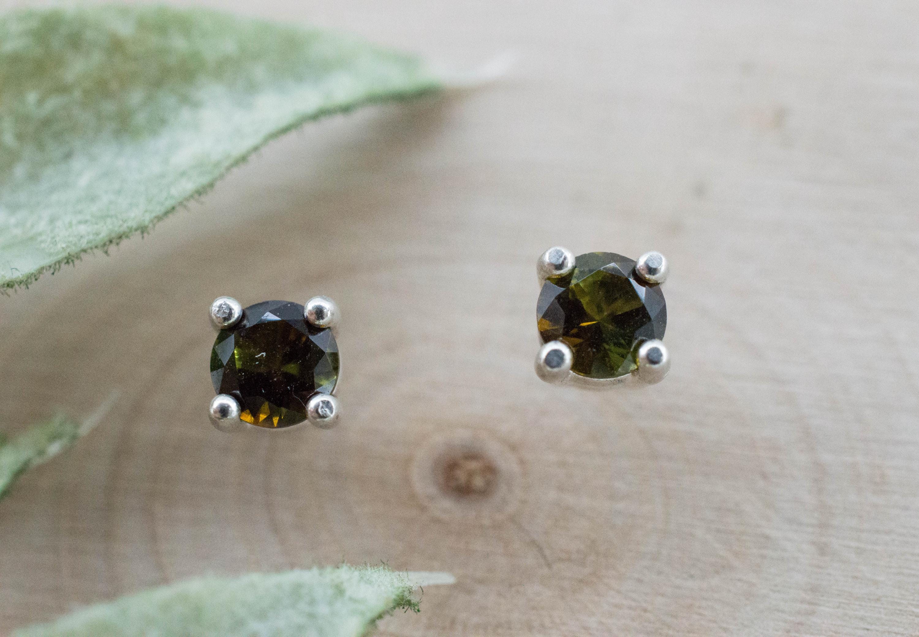 Tourmaline Earrings; Natural Untreated Brazil Dravite Tourmaline; 0.465cts - Mark Oliver Gems