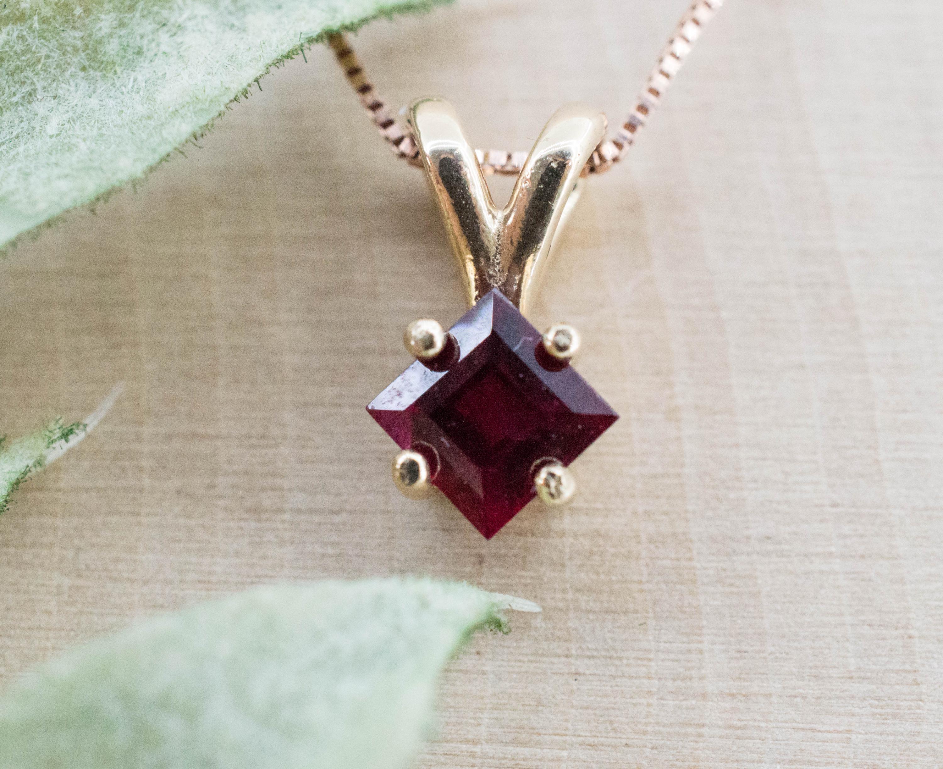 Ruby Pendant; Natural Untreated Mozambque Ruby; 0.880cts - Mark Oliver Gems