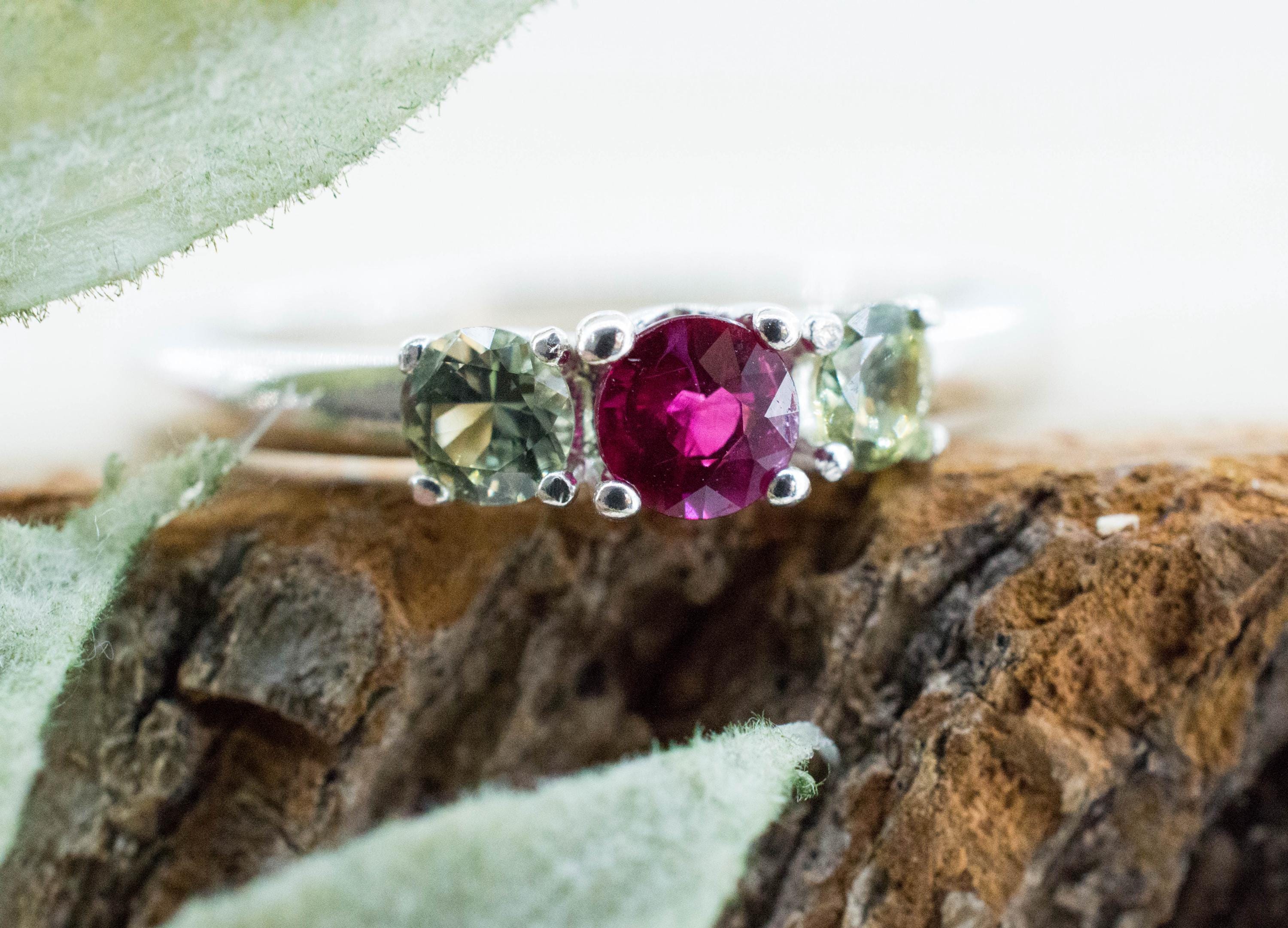 Ruby and Sapphire Ring; Natural Burma Ruby and Monatana Sapphire - Mark Oliver Gems