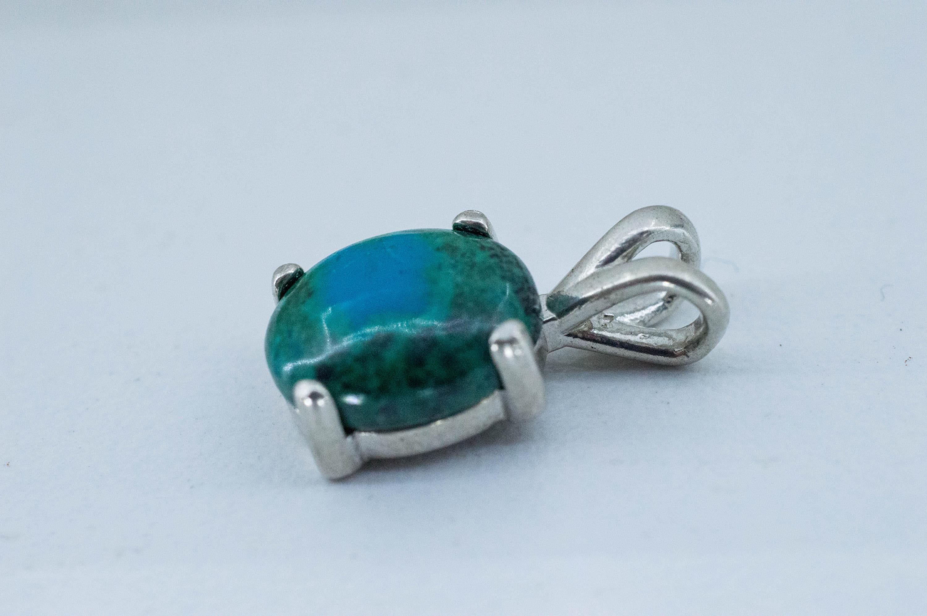 Chrysocolla Pendant; Natural Untreated Arizona Inspiration Mine Chrysocolla; 3.900cts - Mark Oliver Gems