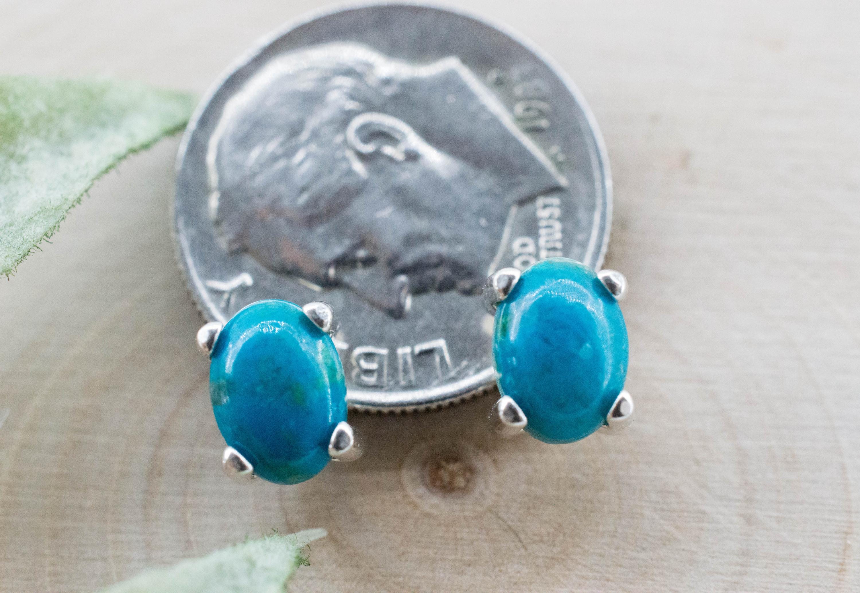 Chrysocolla Earrings; Natural Untreated Arizona Inspiration Mine Chrysocolla; 1.670cts - Mark Oliver Gems