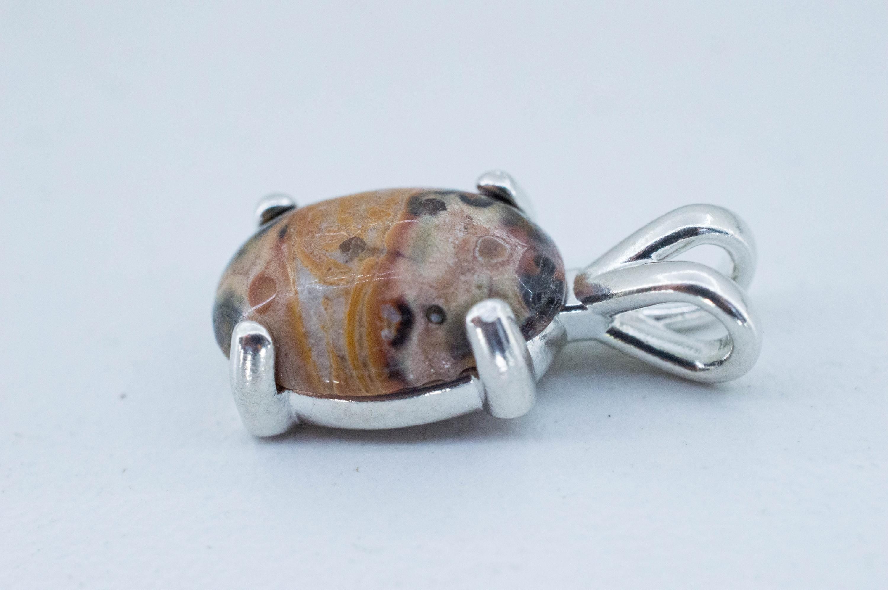 Leopard Jasper Pendant; Natural Untreated Madagascar Jasper; 3.440cts