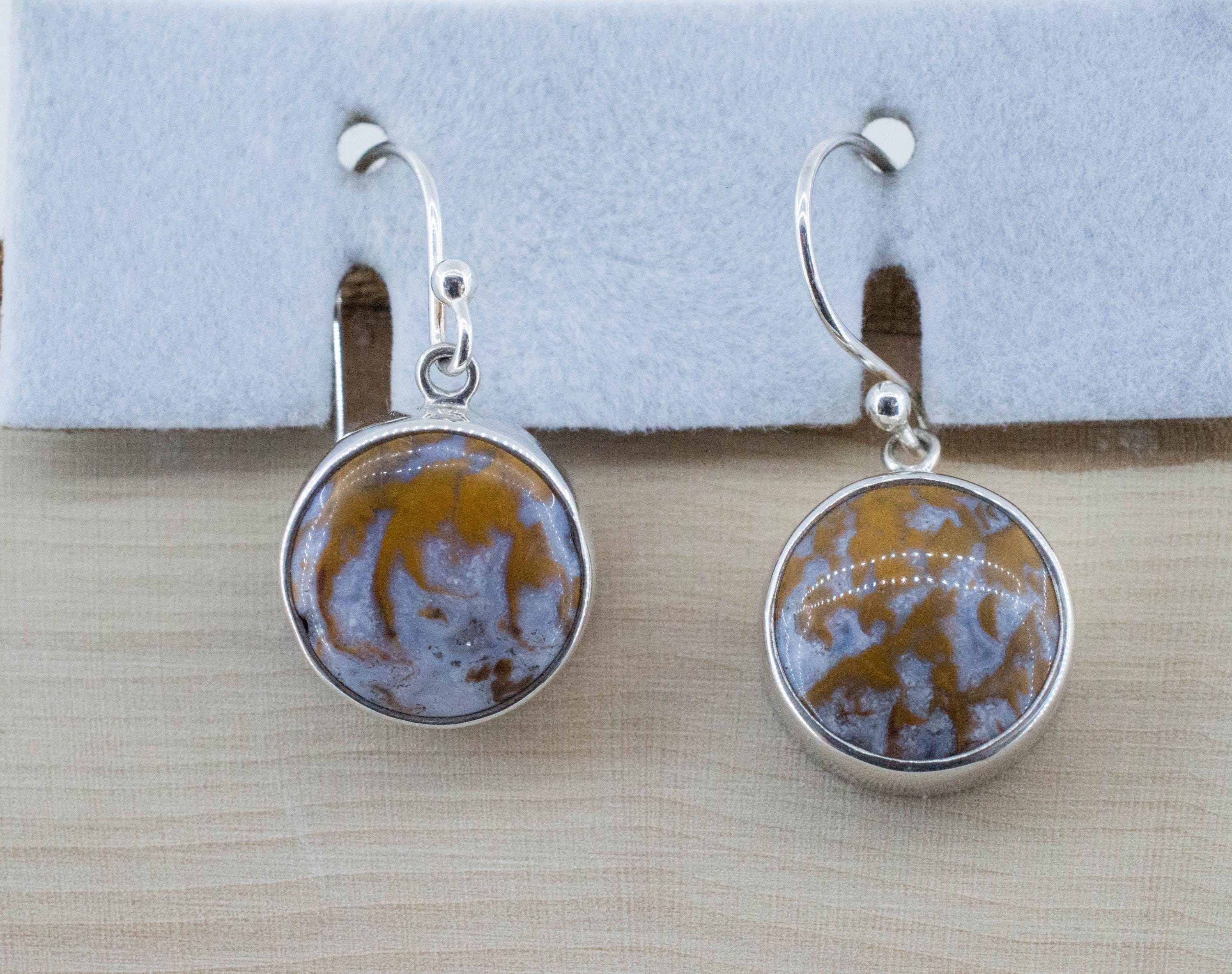 Wingate Agate Earrings; Natural Untreated California Plume Agates