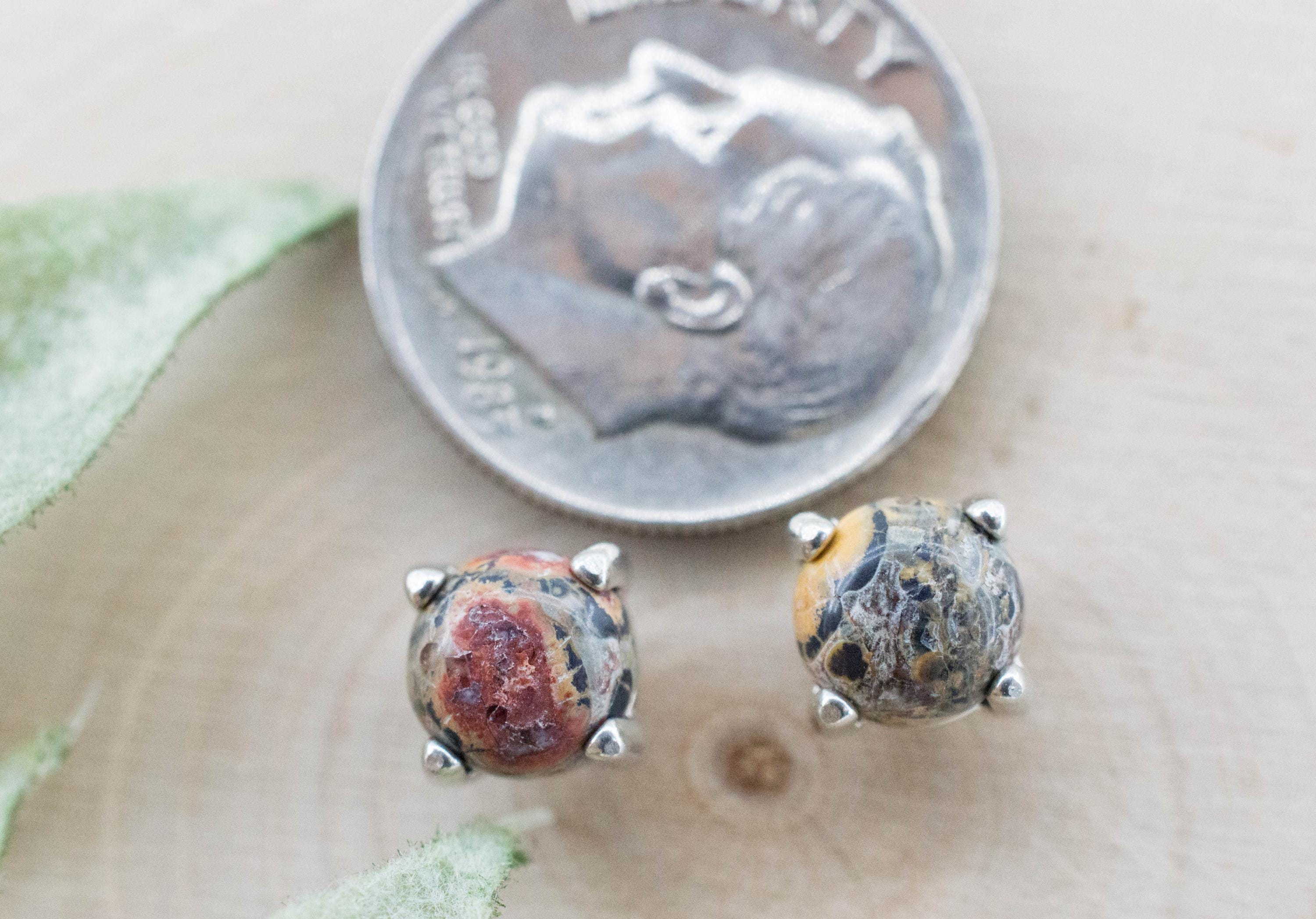 Leopard Jasper Earrings; Natural Untreated Madagascar Jasper; 1.400cts - Mark Oliver Gems