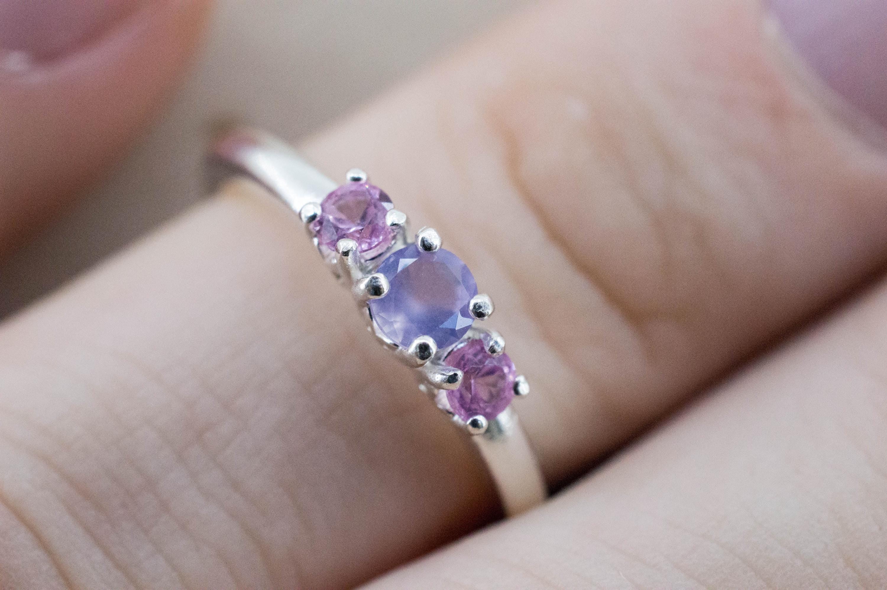 Holly Blue Agate Ring; Natural Untreated Oregon Holley Agate and Pink Sapphire - Mark Oliver Gems