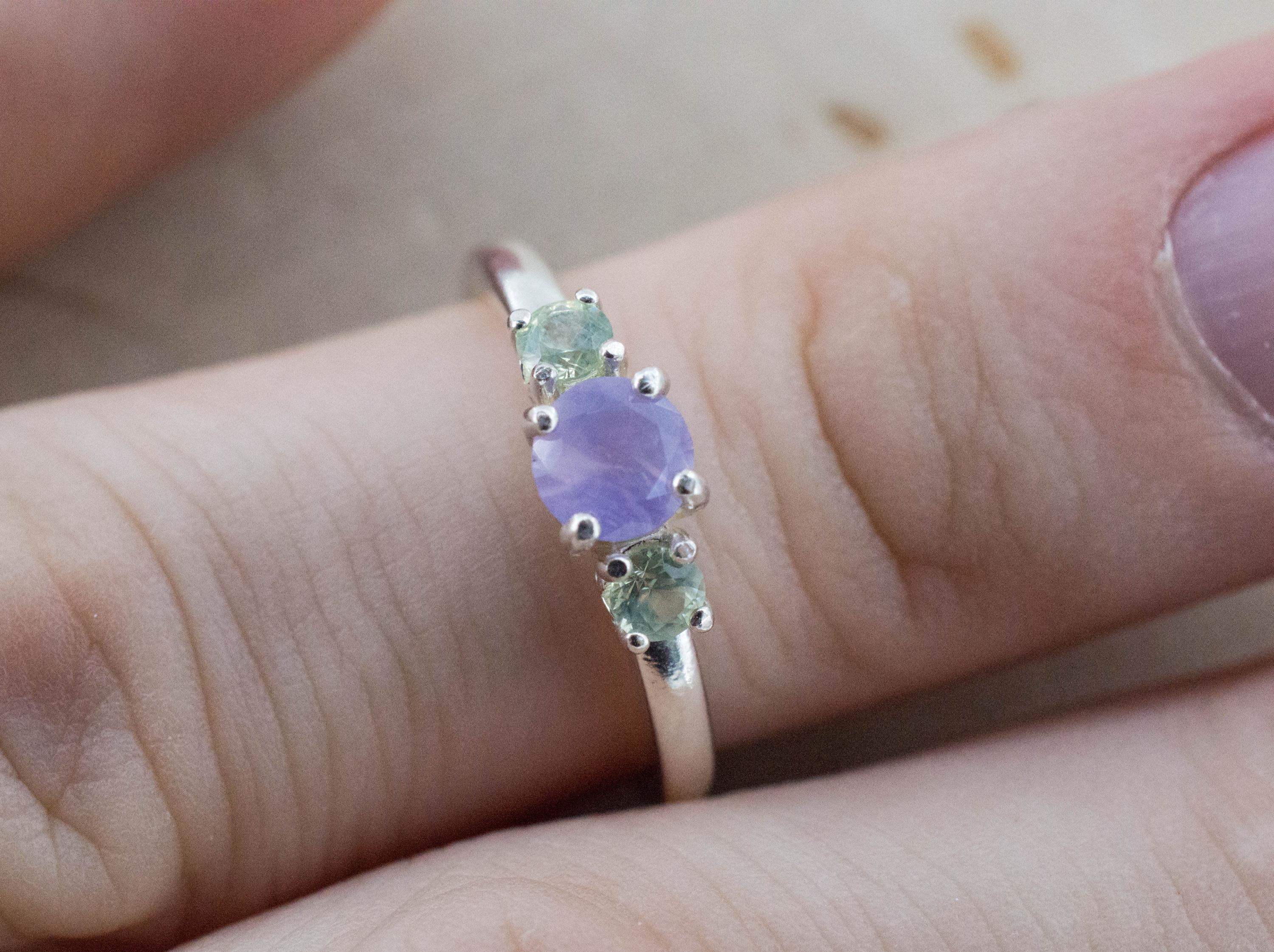 Holly Blue Agate Ring; Natural Untreated Oregon Holley Agate and Montana Sapphire - Mark Oliver Gems