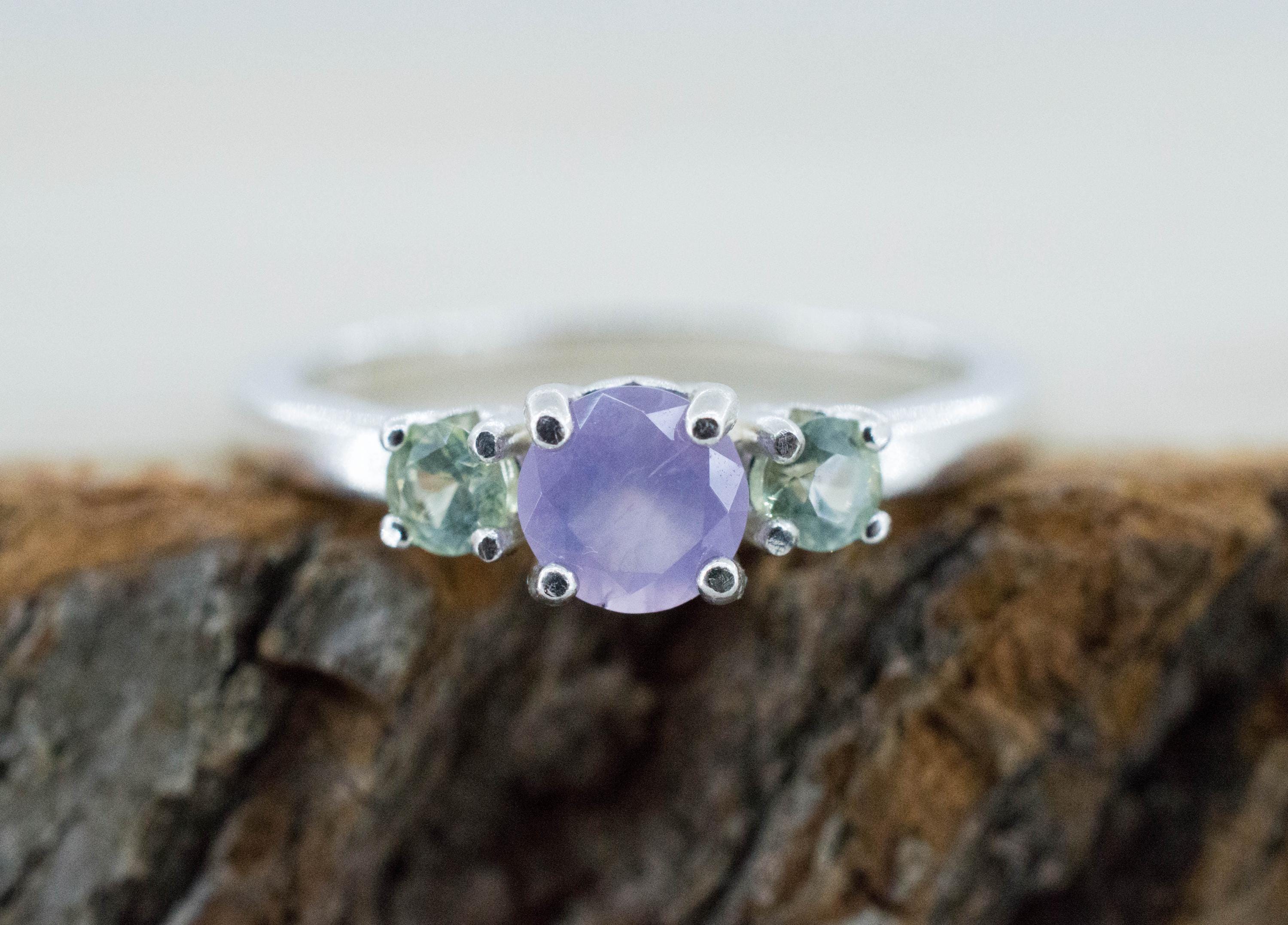 Holly Blue Agate Ring; Natural Untreated Oregon Holley Agate and Montana Sapphire - Mark Oliver Gems