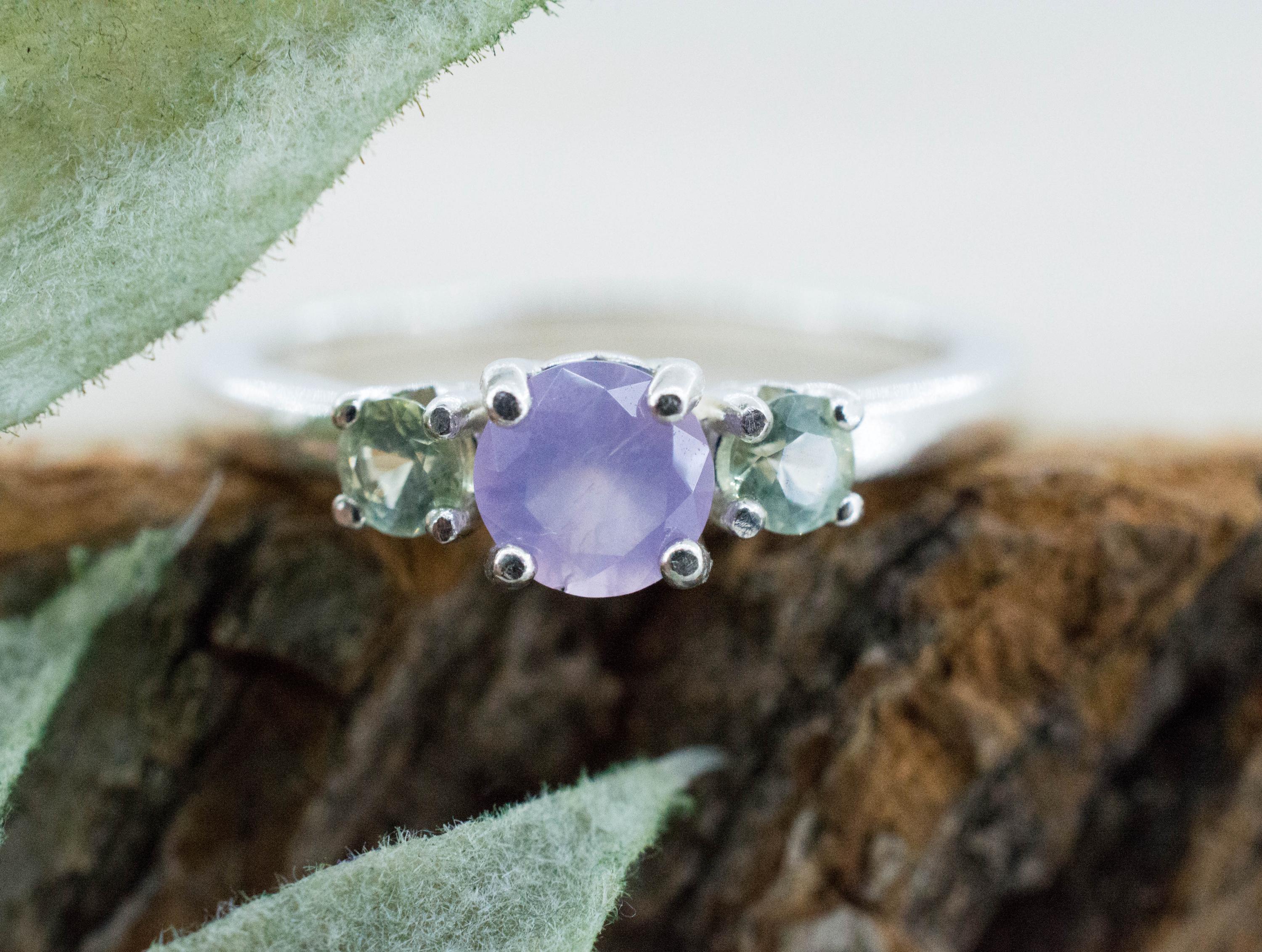Holly Blue Agate Ring; Natural Untreated Oregon Holley Agate and Montana Sapphire - Mark Oliver Gems