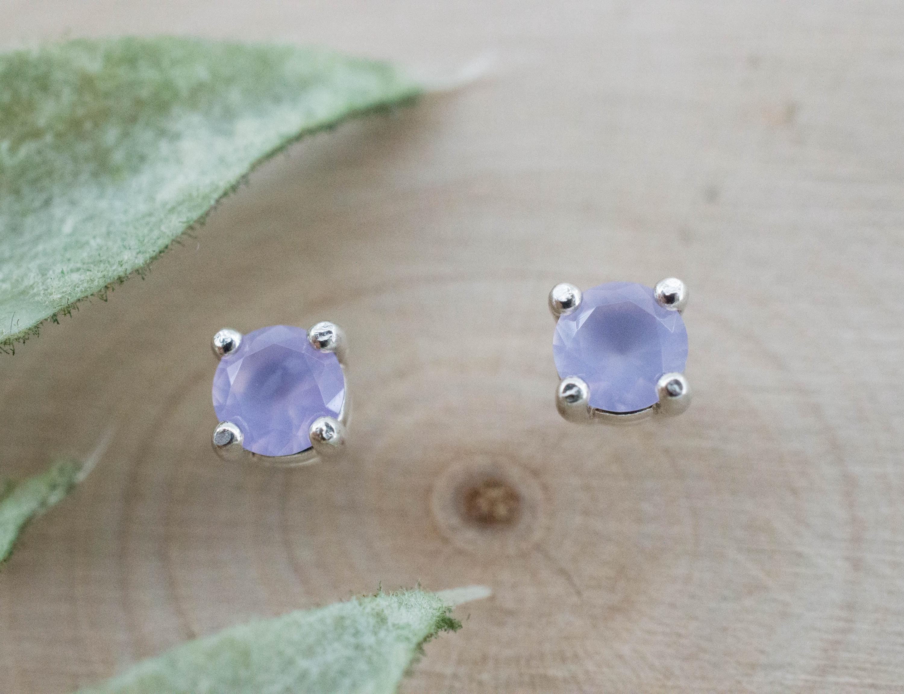 Holly Blue Agate Earrings; Natural Untreated Oregon Holley Agate; 0.400cts - Mark Oliver Gems