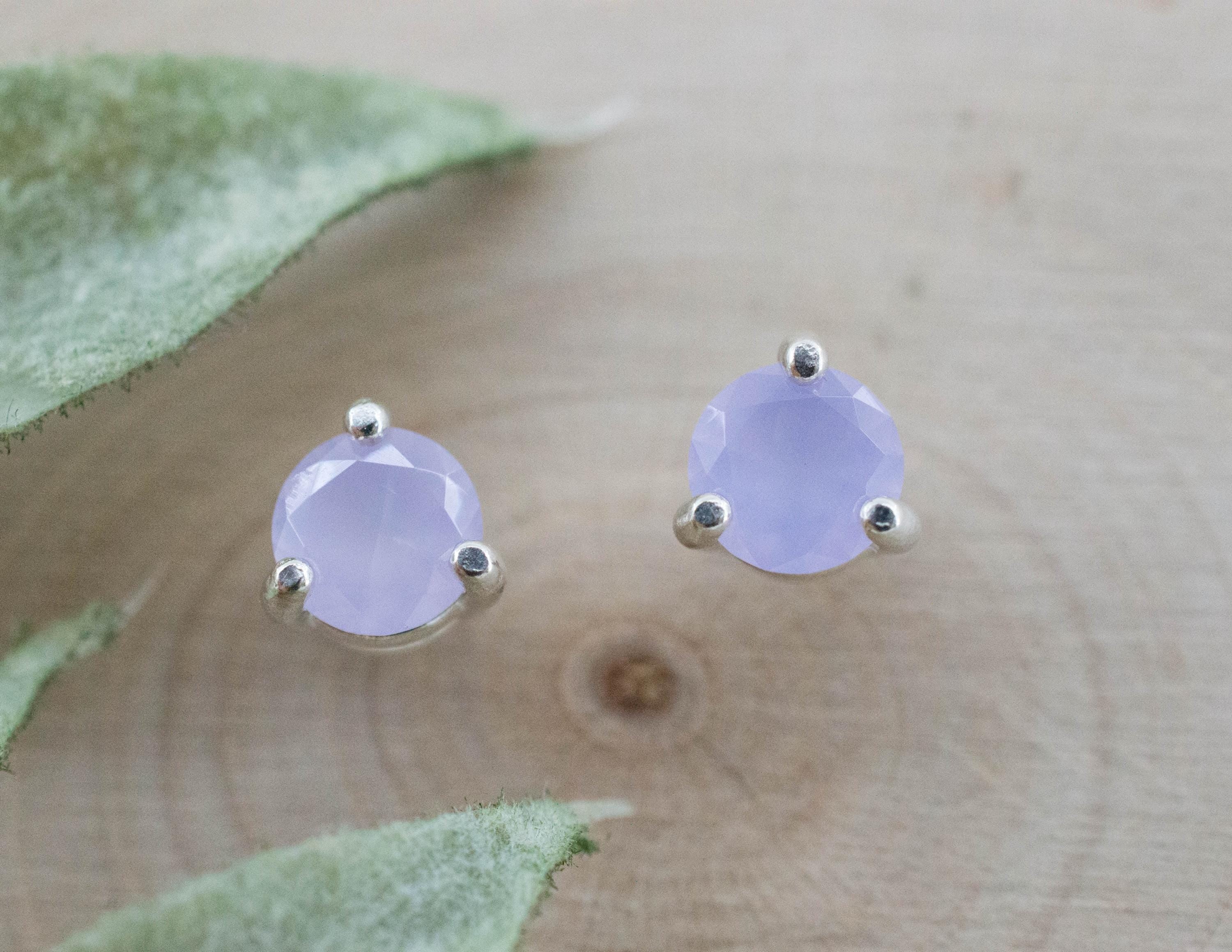 Holly Blue Agate Earrings; Natural Untreated Oregon Holley Agate; 0.760cts - Mark Oliver Gems