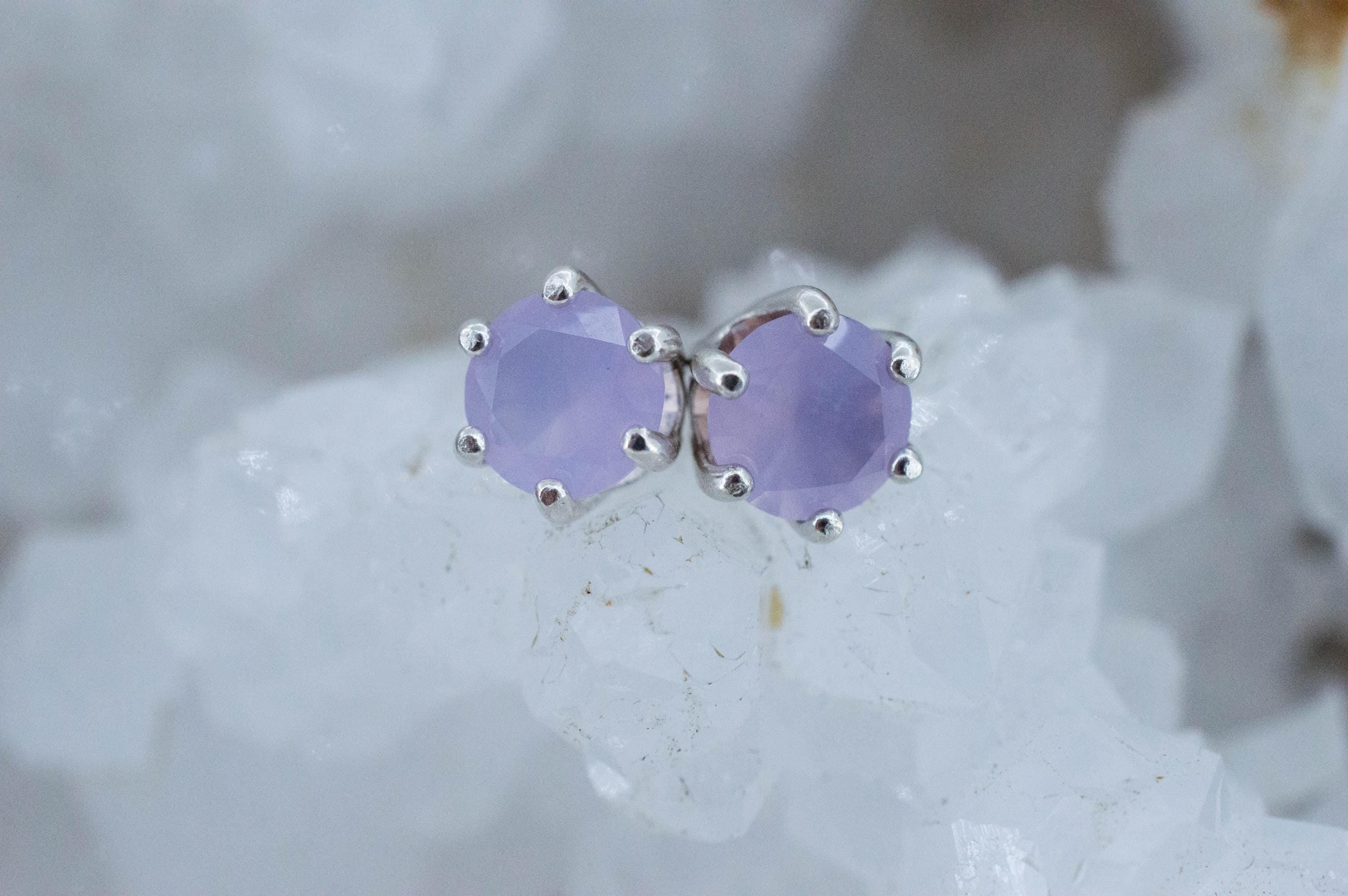Holly Blue Agate Earrings; Natural Untreated Oregon Holley Agate; 1.200cts - Mark Oliver Gems