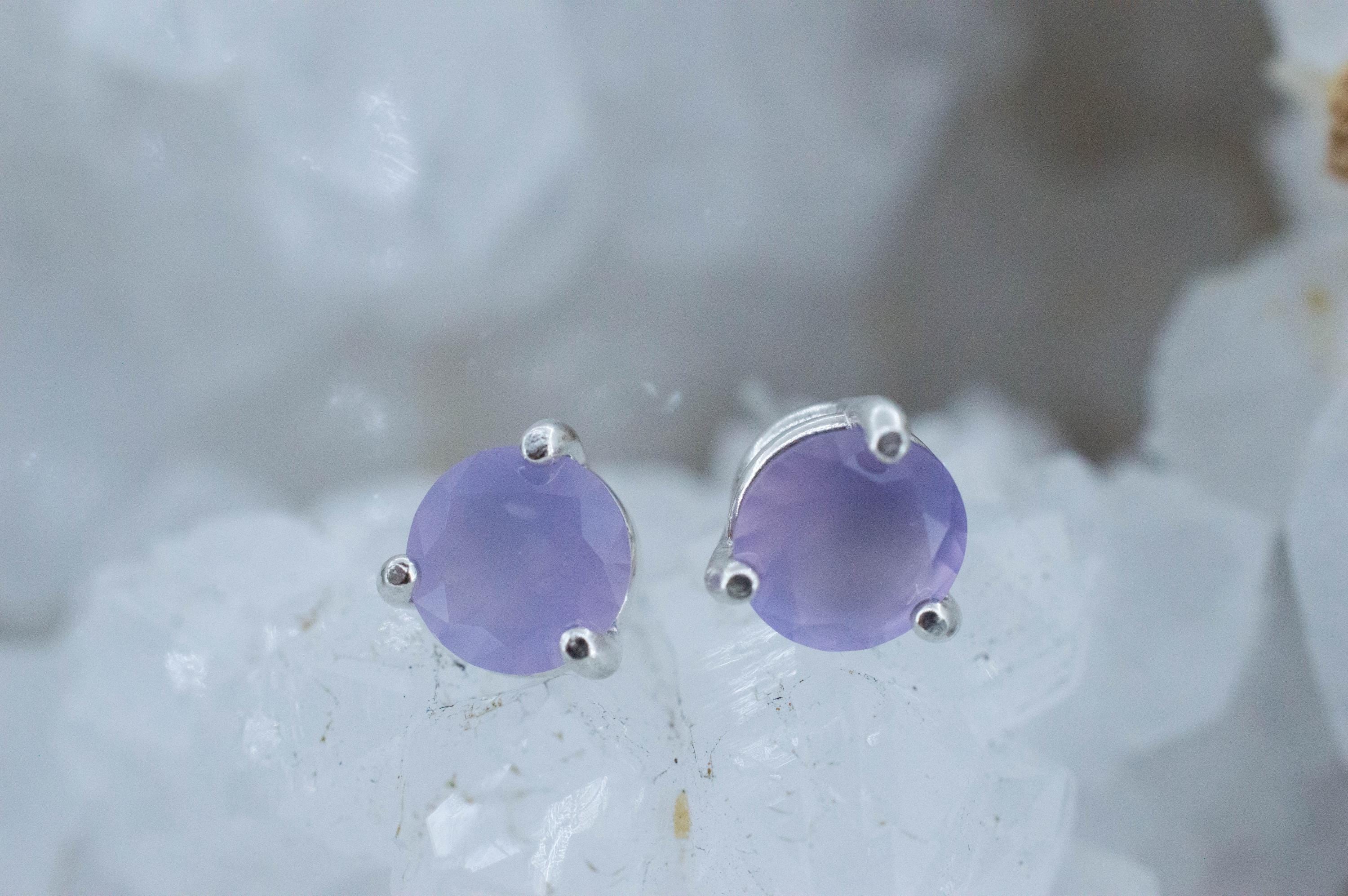 Holly Blue Agate Earrings; Natural Untreated Oregon Holley Agate; 1.205cts - Mark Oliver Gems