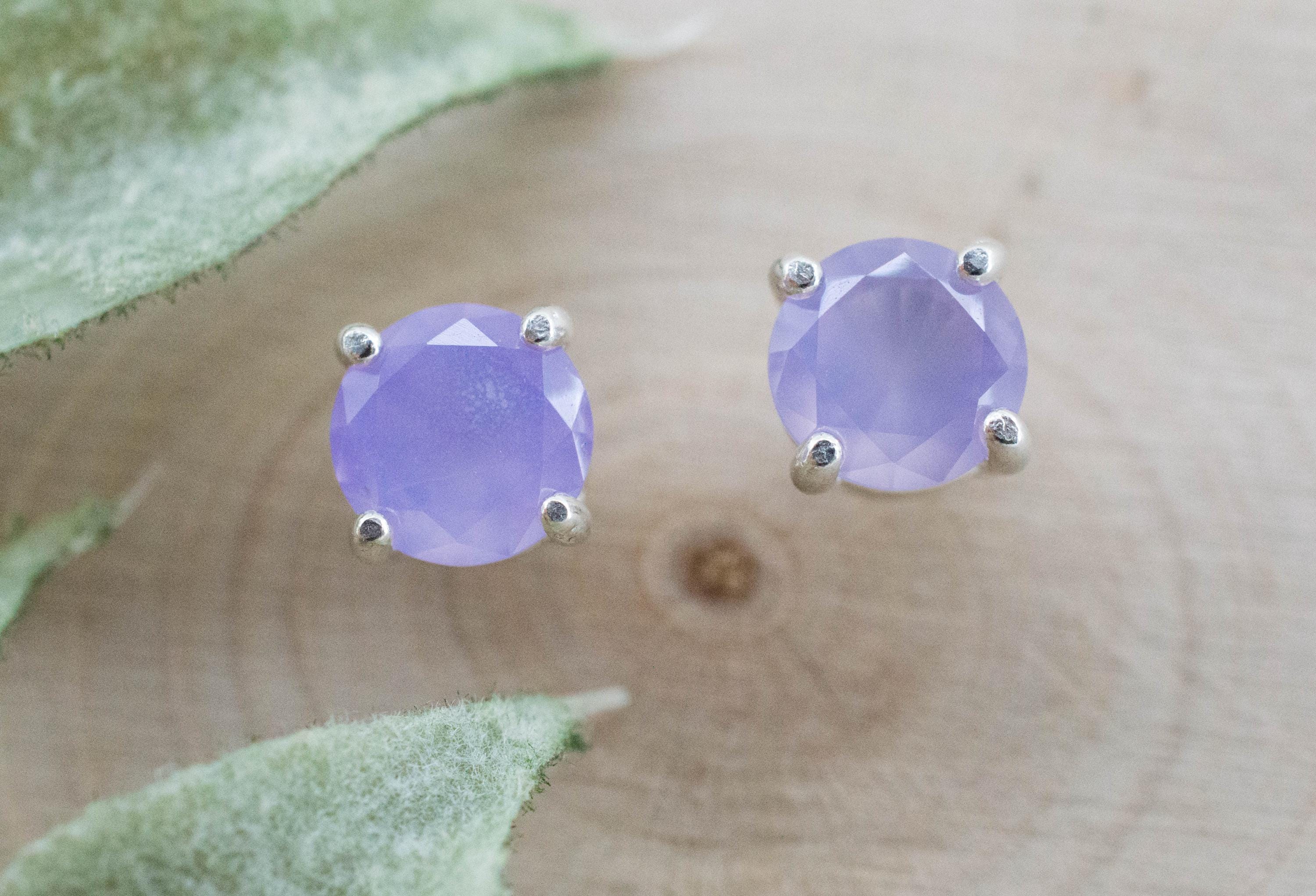 Holly Blue Agate Earrings; Natural Untreated Oregon Holley Agate; 1.300cts - Mark Oliver Gems