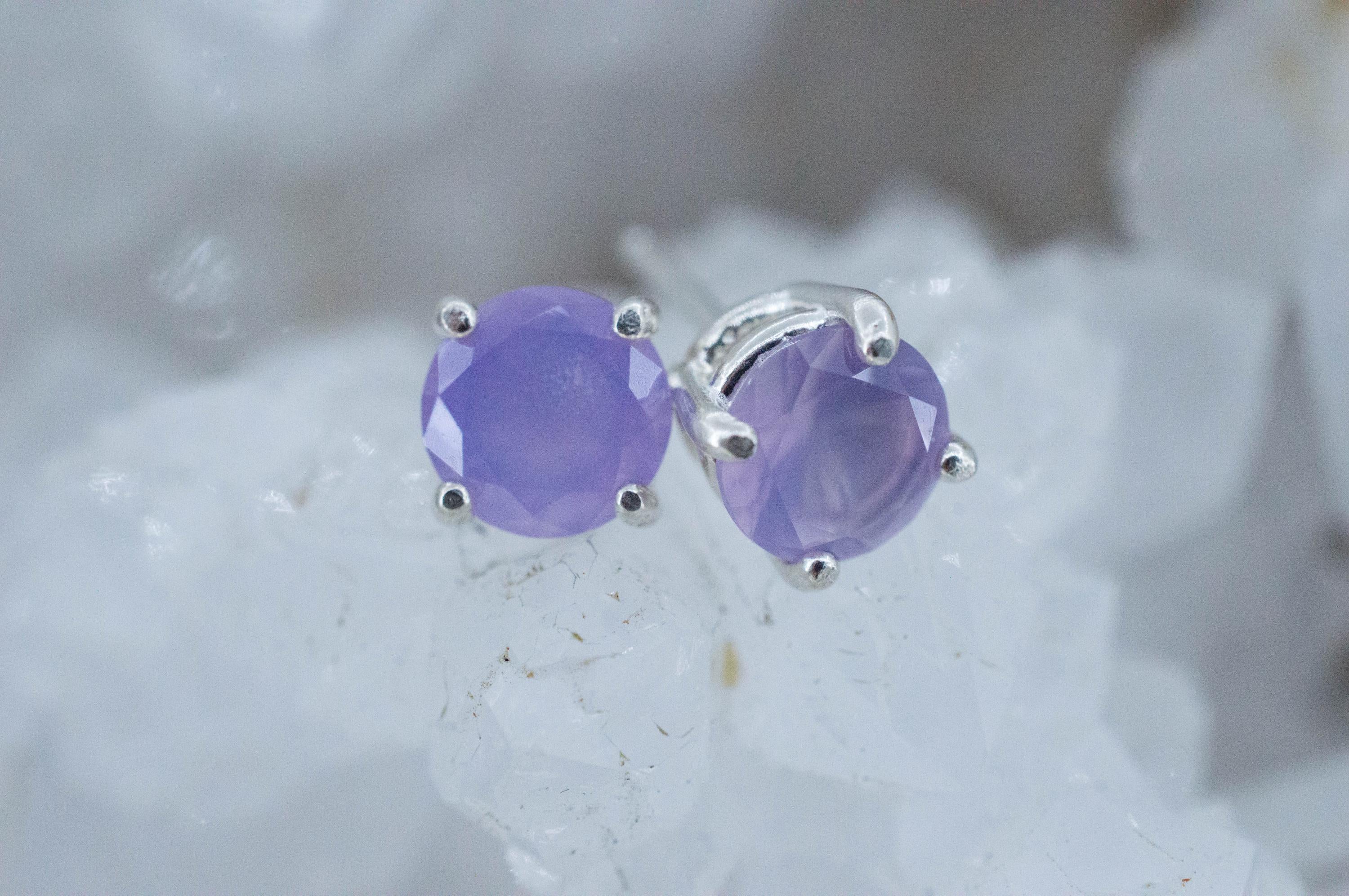 Holly Blue Agate Earrings; Natural Untreated Oregon Holley Agate; 1.300cts - Mark Oliver Gems