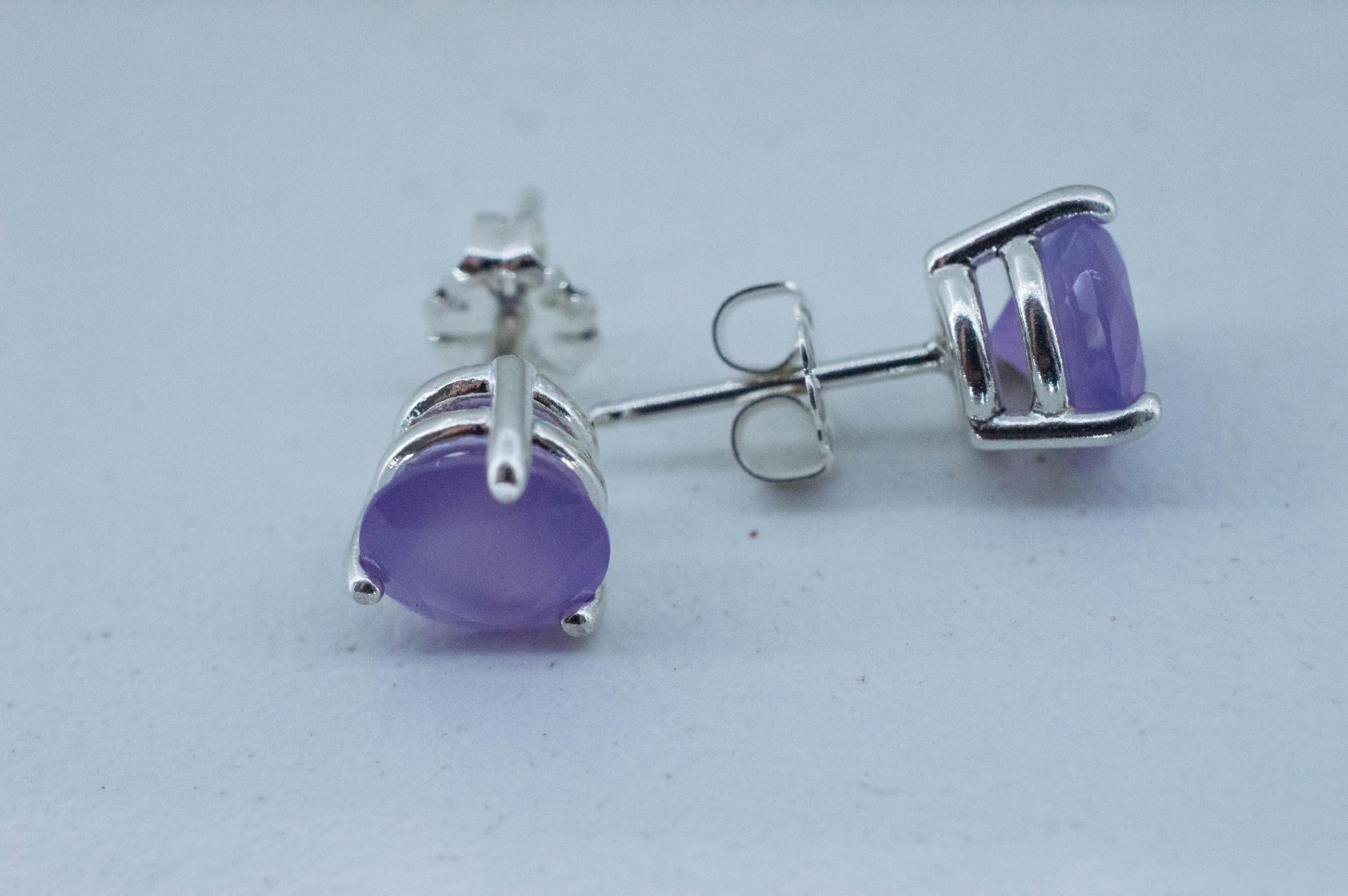 Holly Blue Agate Earrings; Natural Untreated Oregon Holley Agate; 2.145cts - Mark Oliver Gems