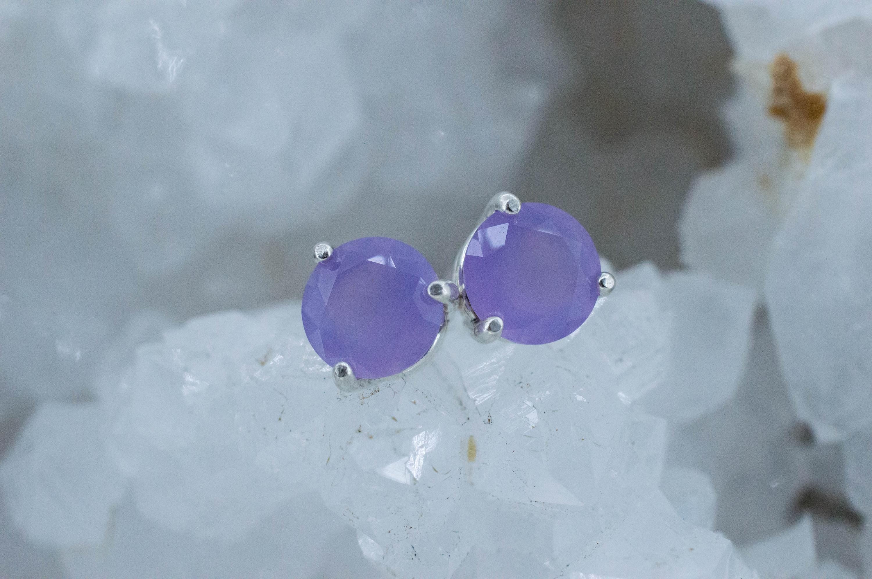 Holly Blue Agate Earrings; Natural Untreated Oregon Holley Agate; 2.145cts - Mark Oliver Gems