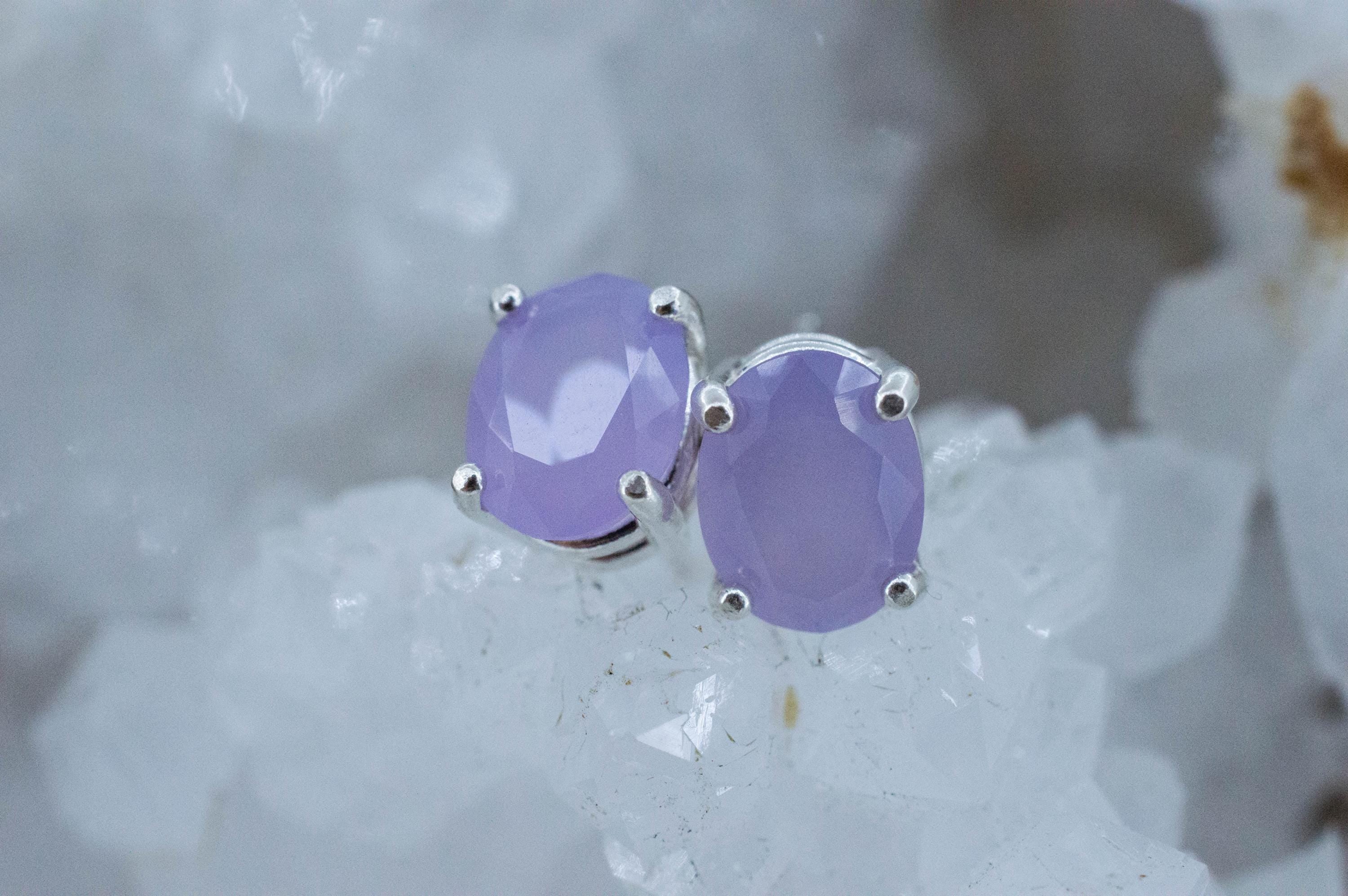 Holly Blue Agate Earrings; Natural Untreated Oregon Holley Agate; 3.160cts - Mark Oliver Gems