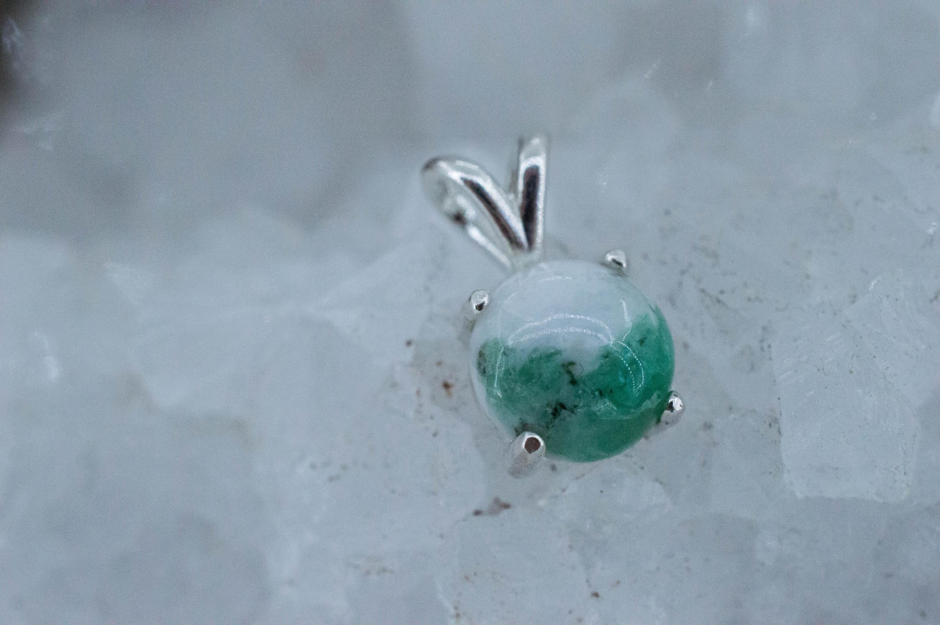 Emerald in Quartz Pendant, Natural Untreated Brazil Emerald Quartz; 2.215cts - Mark Oliver Gems