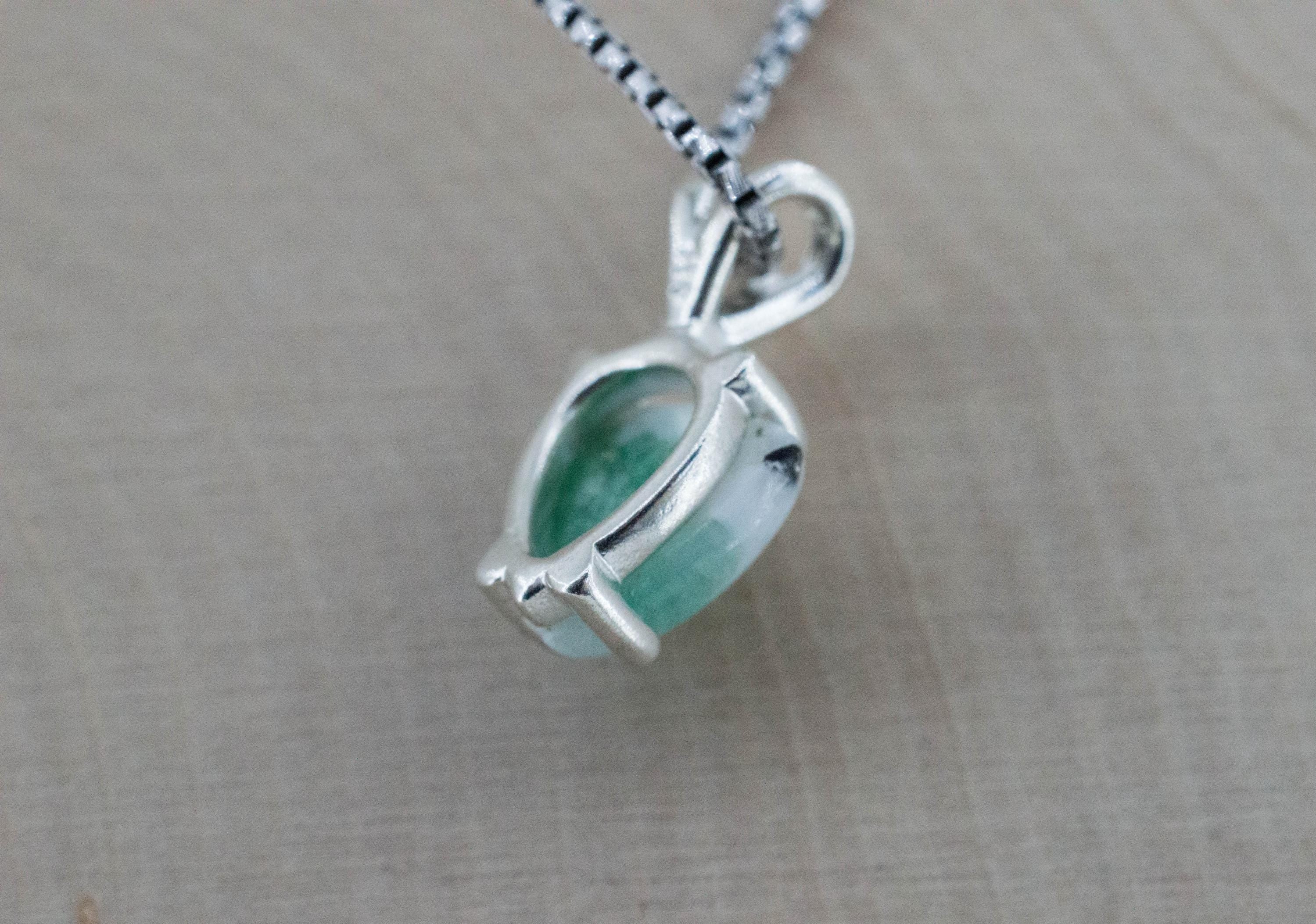 Emerald in Quartz Pendant, Natural Untreated Brazil Emerald Quartz; 3.085cts - Mark Oliver Gems