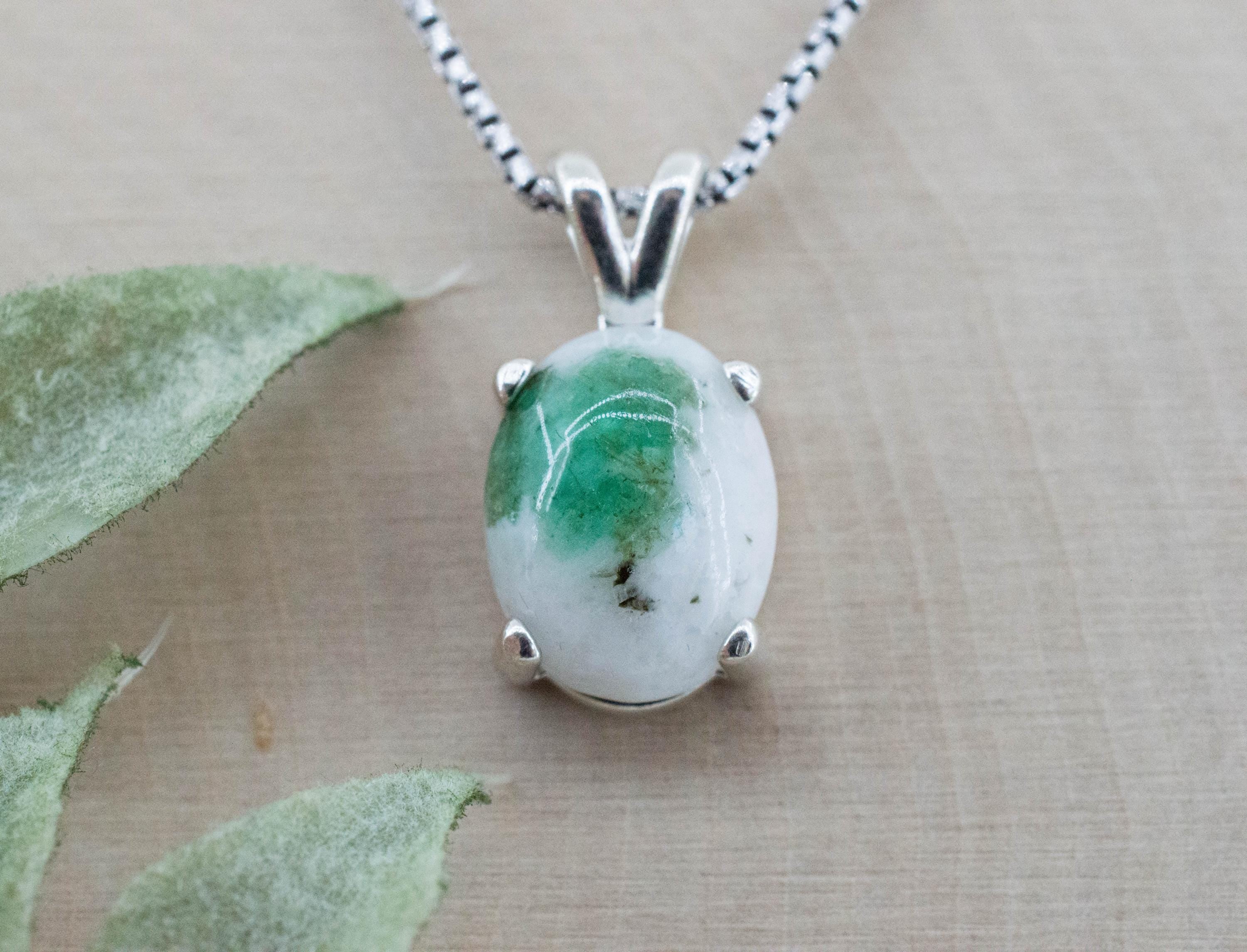 Emerald in Quartz Pendant, Natural Untreated Brazil Emerald Quartz; 5.005cts - Mark Oliver Gems