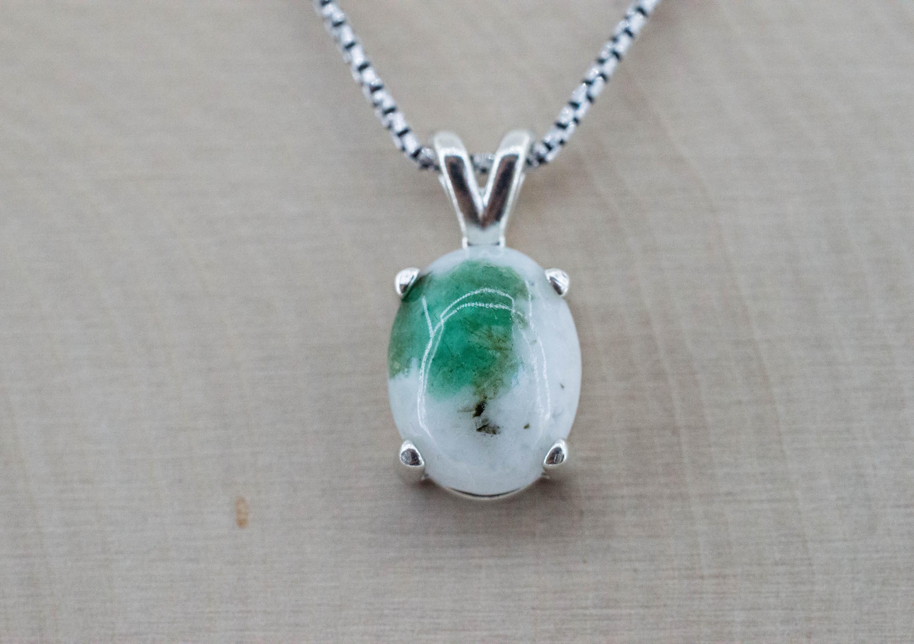 Emerald in Quartz Pendant, Natural Untreated Brazil Emerald Quartz; 5.005cts - Mark Oliver Gems