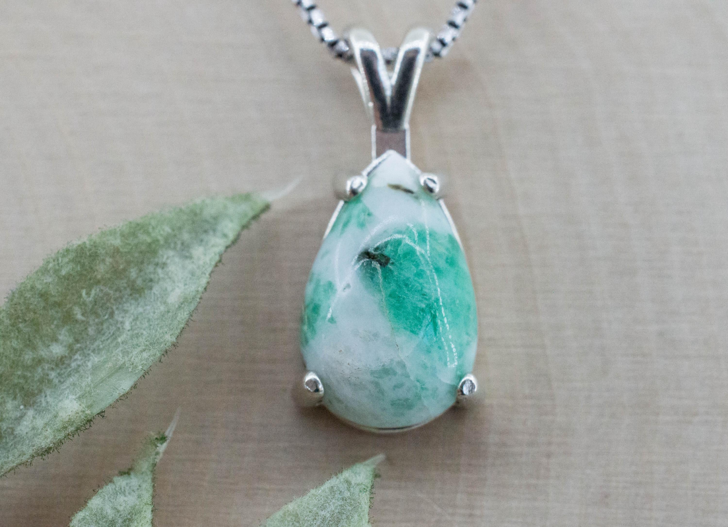 Emerald in Quartz Pendant, Natural Untreated Brazil Emerald Quartz; 7.475cts - Mark Oliver Gems