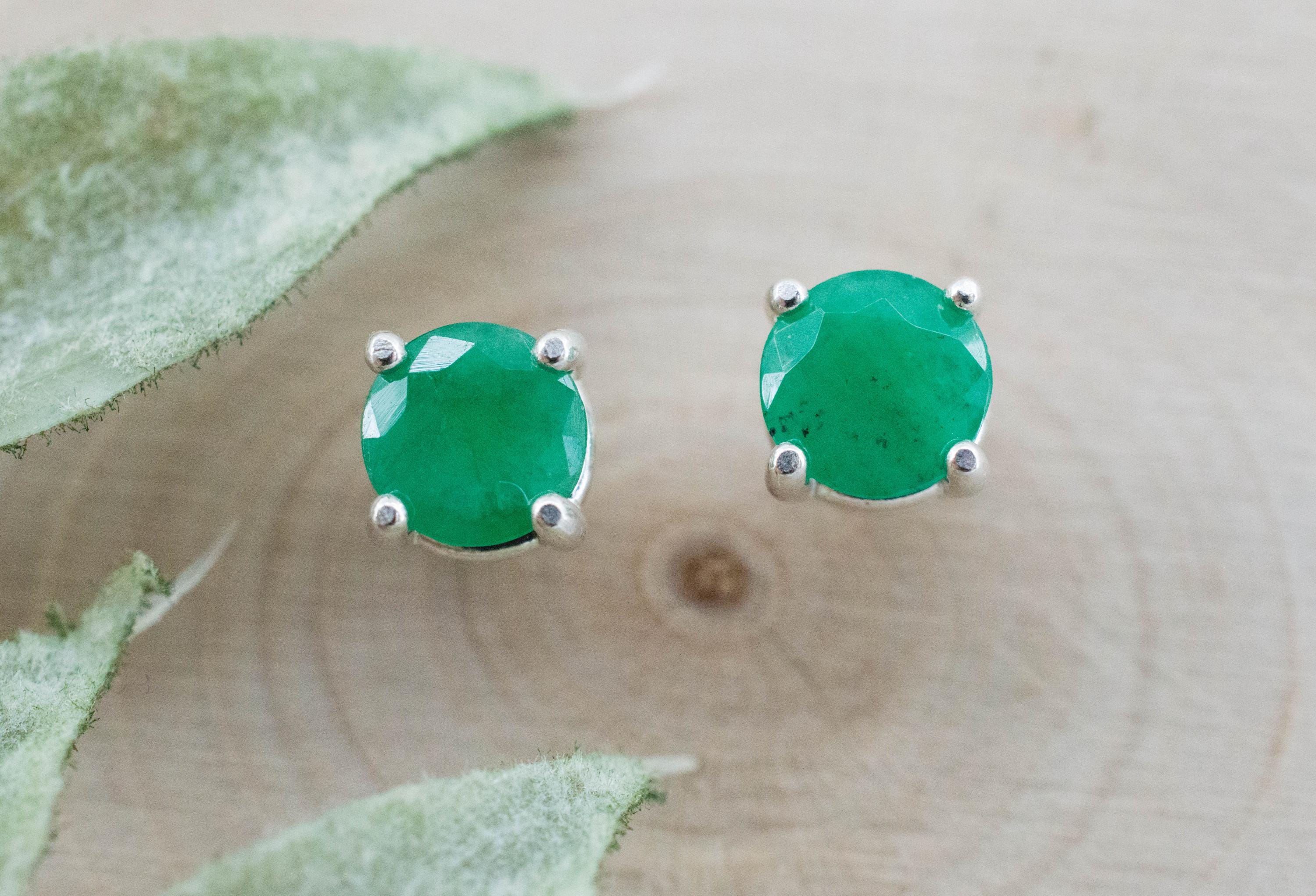 Emerald Earrings; Natural Brazil Emerald; 1.315cts - Mark Oliver Gems