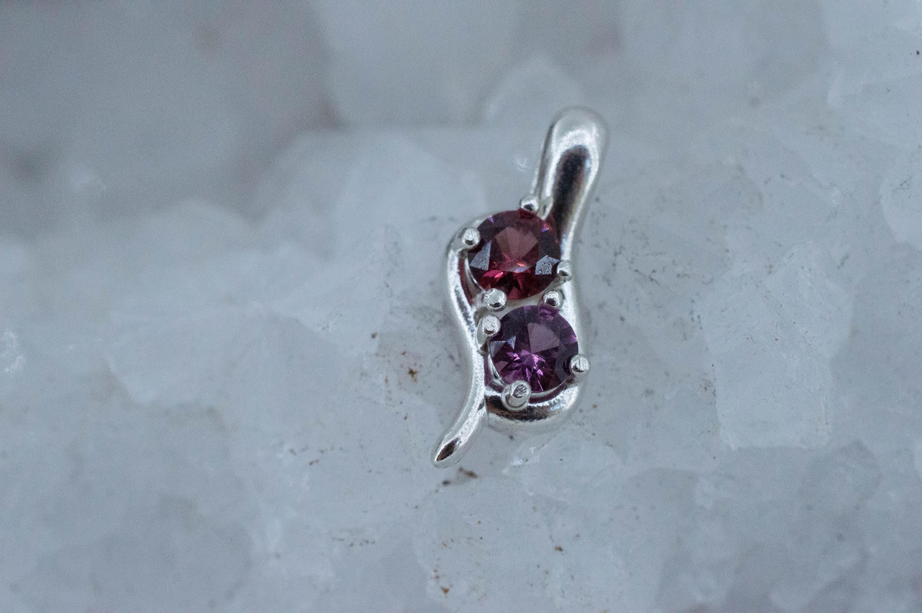 Rhodolite Garnet Pendant; Natural Untreated Tanzania and North Carolina Garnets - Mark Oliver Gems