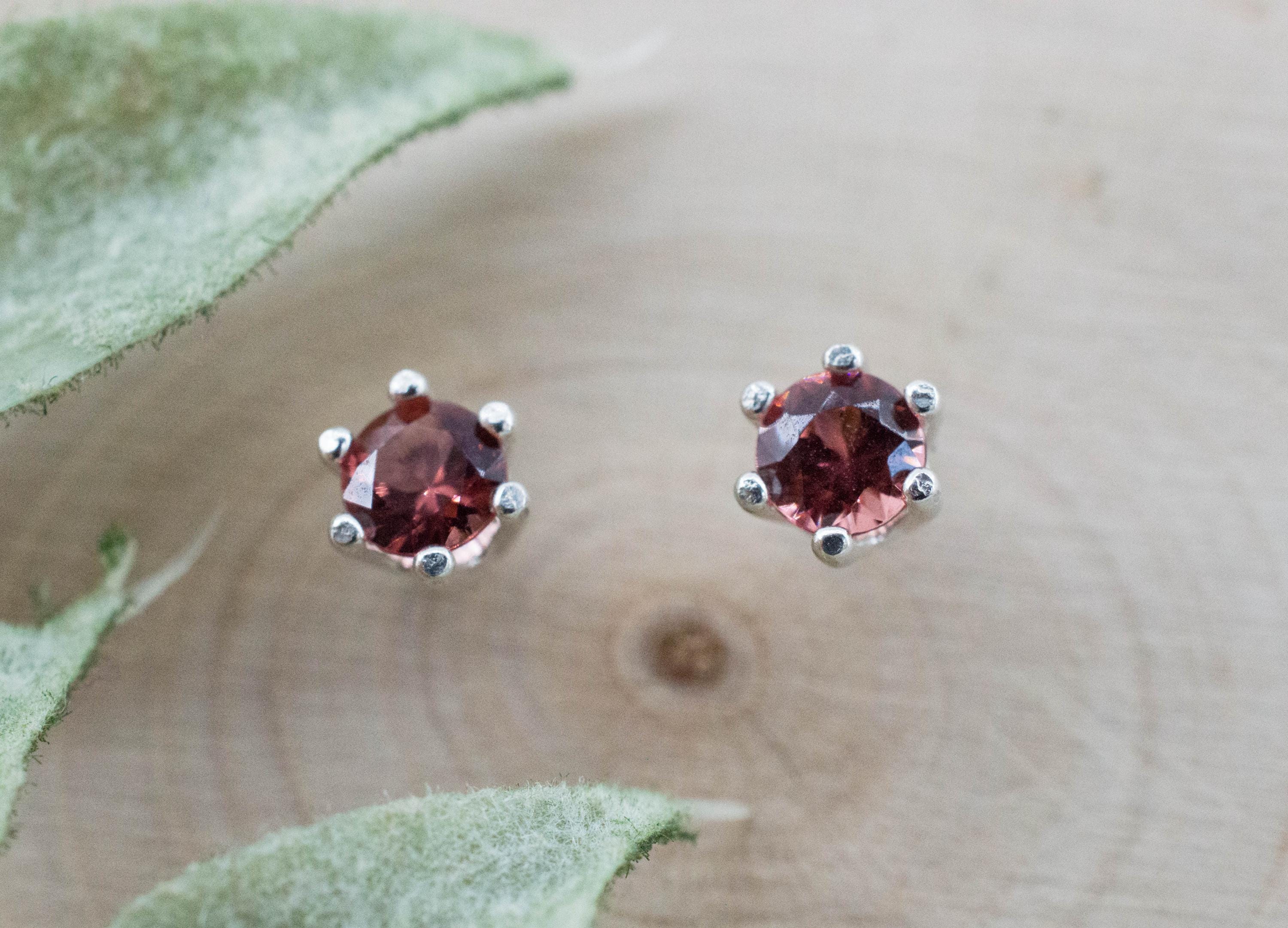 Rhodolite Garnet Earrings, Natural Untreated North Carolina Garnet; 0.510cts - Mark Oliver Gems
