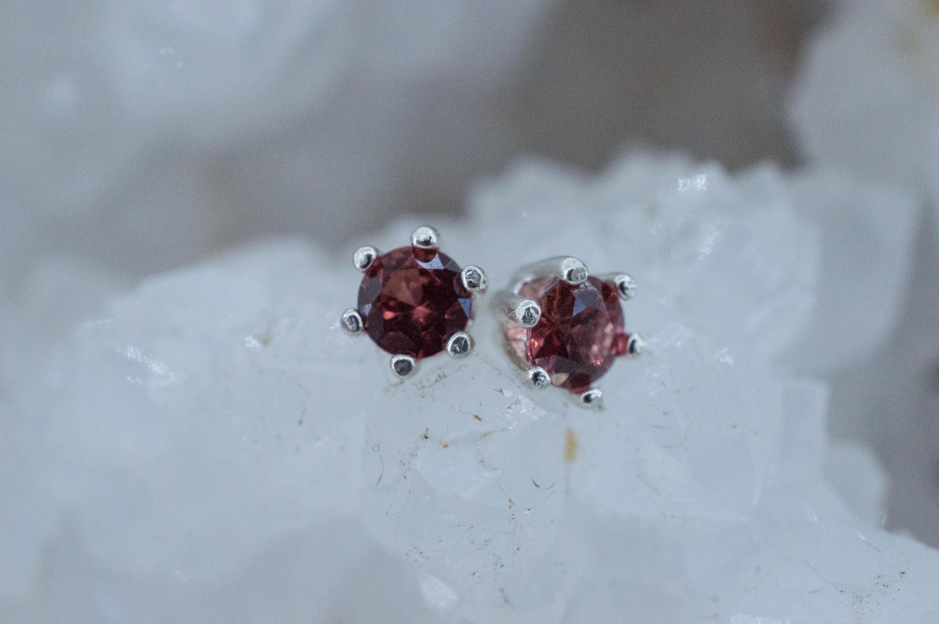 Rhodolite Garnet Earrings, Natural Untreated North Carolina Garnet; 0.510cts - Mark Oliver Gems