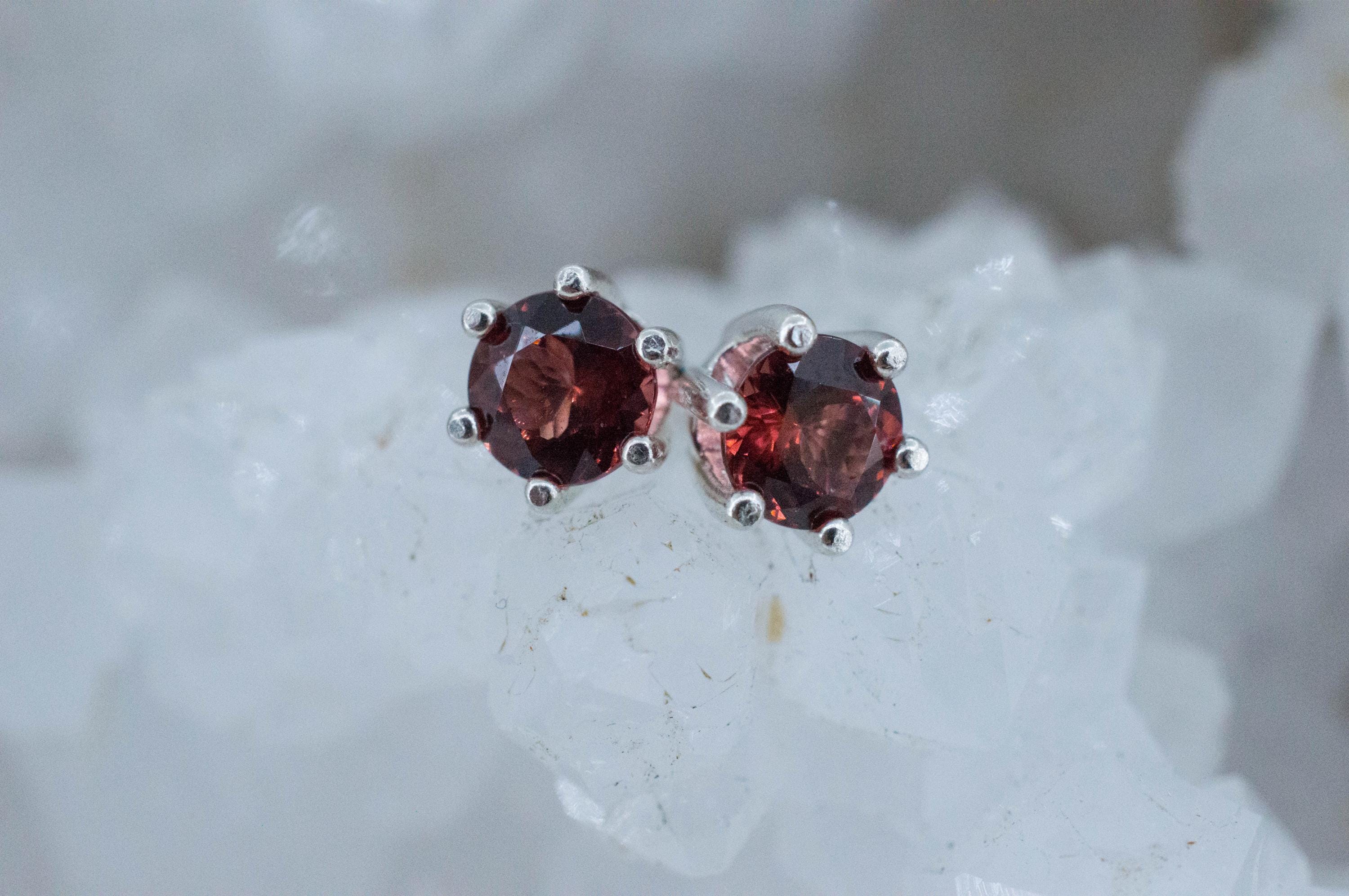Rhodolite Garnet Earrings, Natural Untreated North Carolina Garnet; 1.140cts - Mark Oliver Gems