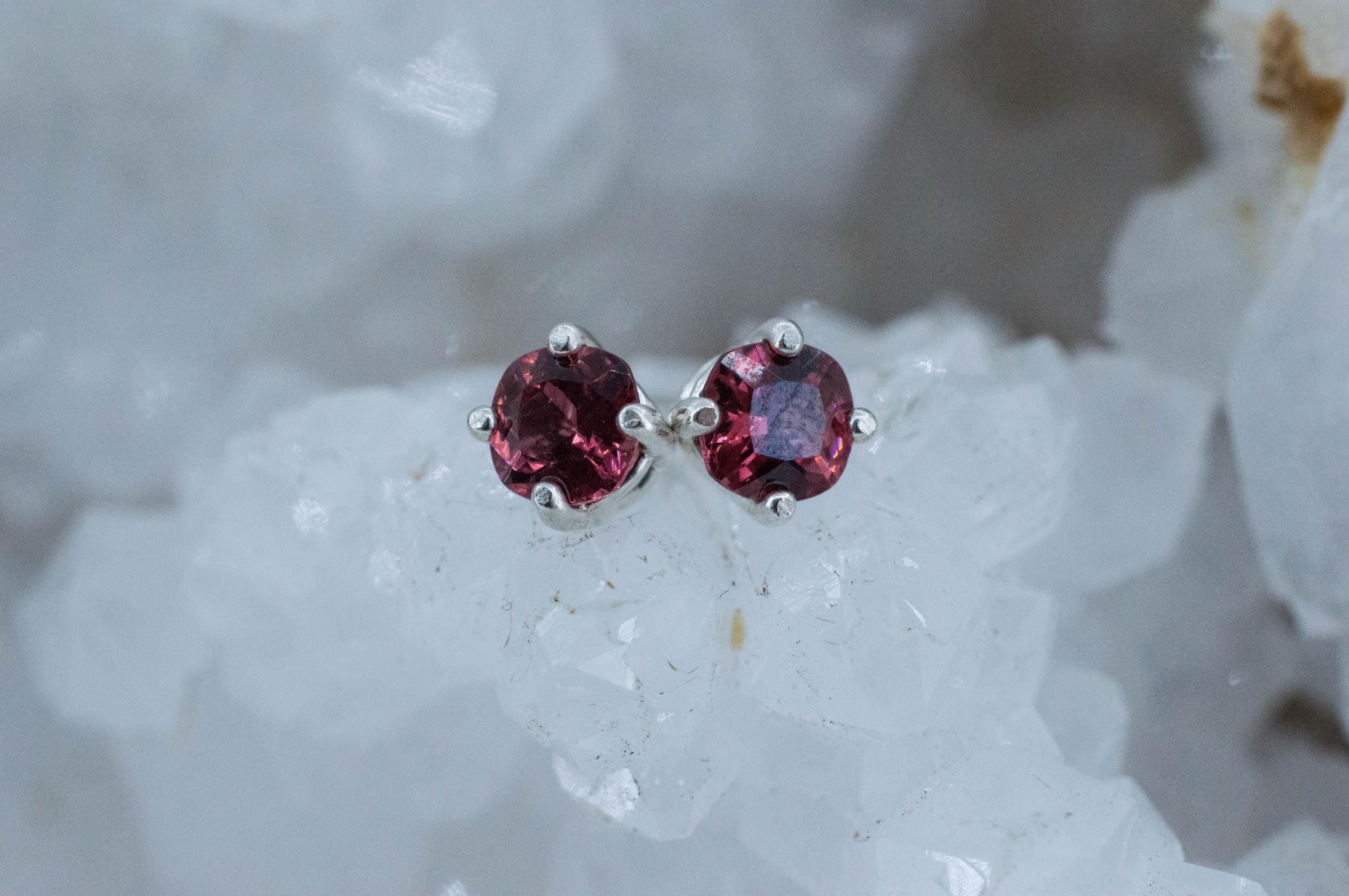 Rhodolite Garnet Earrings, Natural Untreated North Carolina Garnet; 1.240cts - Mark Oliver Gems