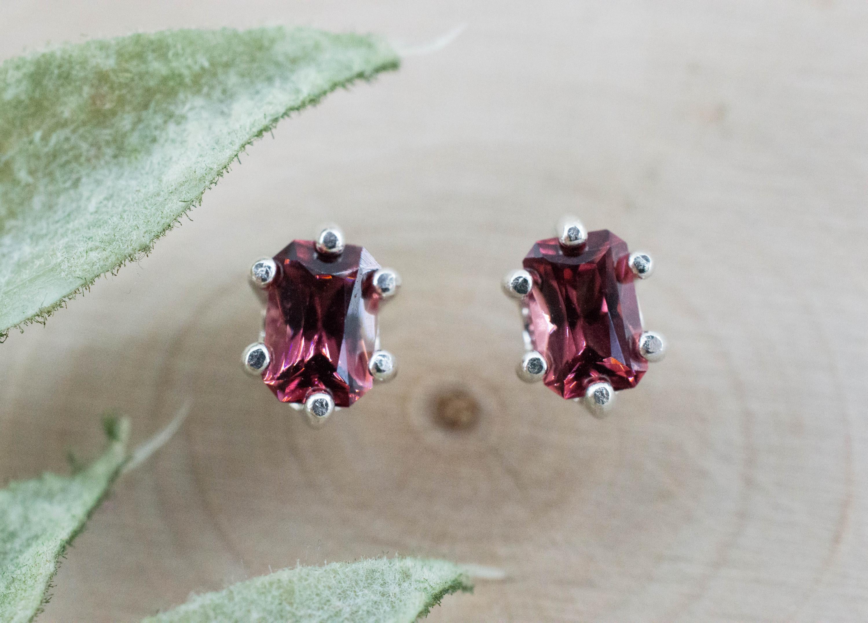Rhodolite Garnet Earrings, Natural Untreated North Carolina Garnet; 1.260cts - Mark Oliver Gems