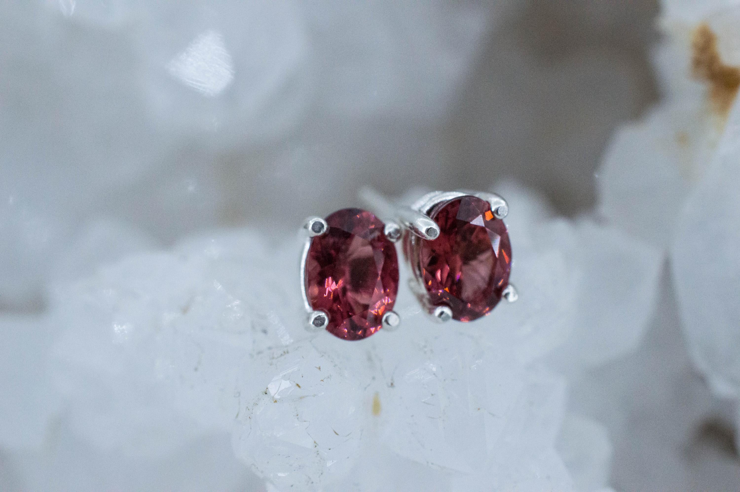 Rhodolite Garnet Earrings, Natural Untreated North Carolina Garnet; 1.785cts - Mark Oliver Gems