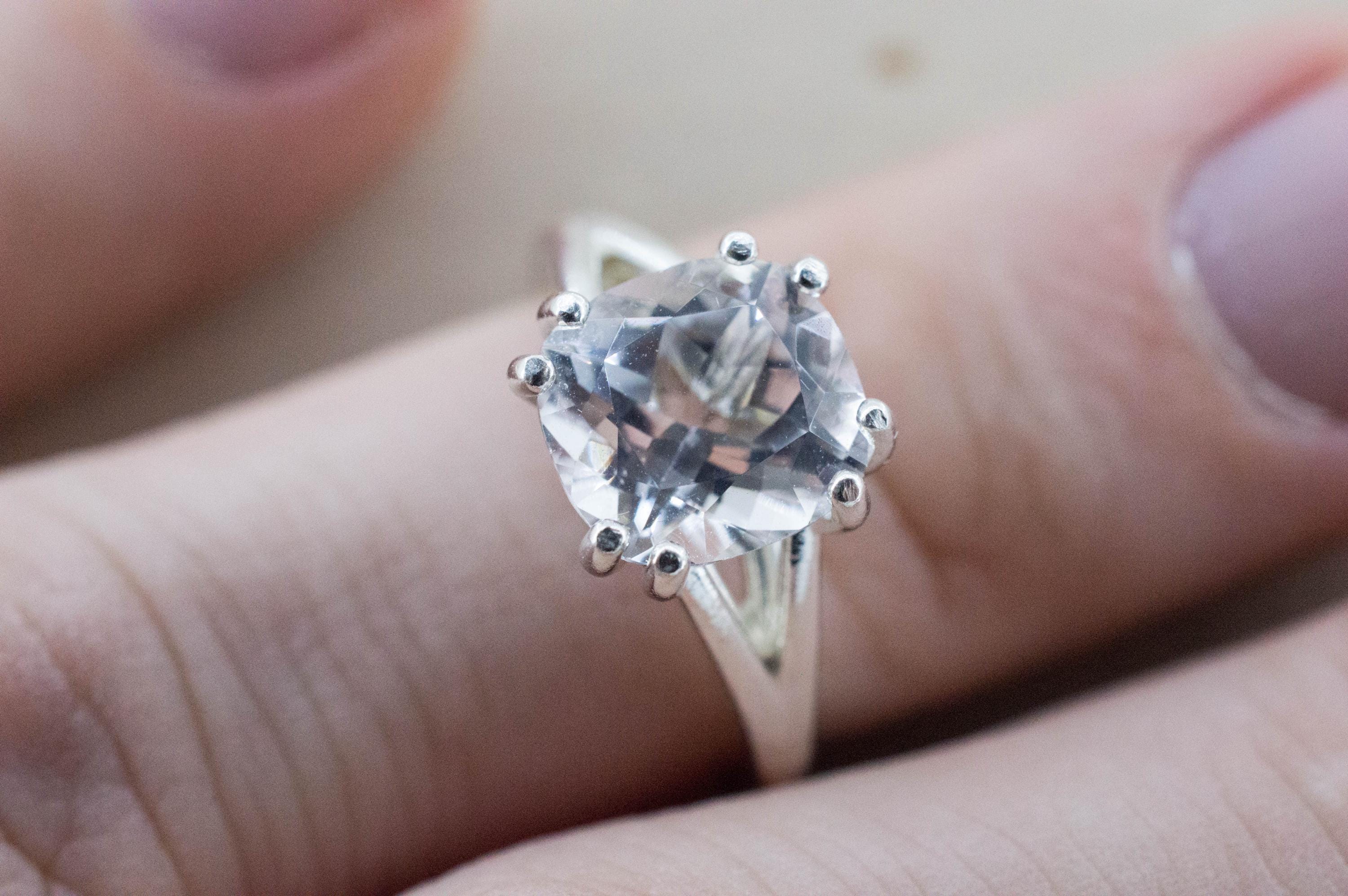 Danburite Ring; Natural Untreated Mexican Danburite; 2.880cts