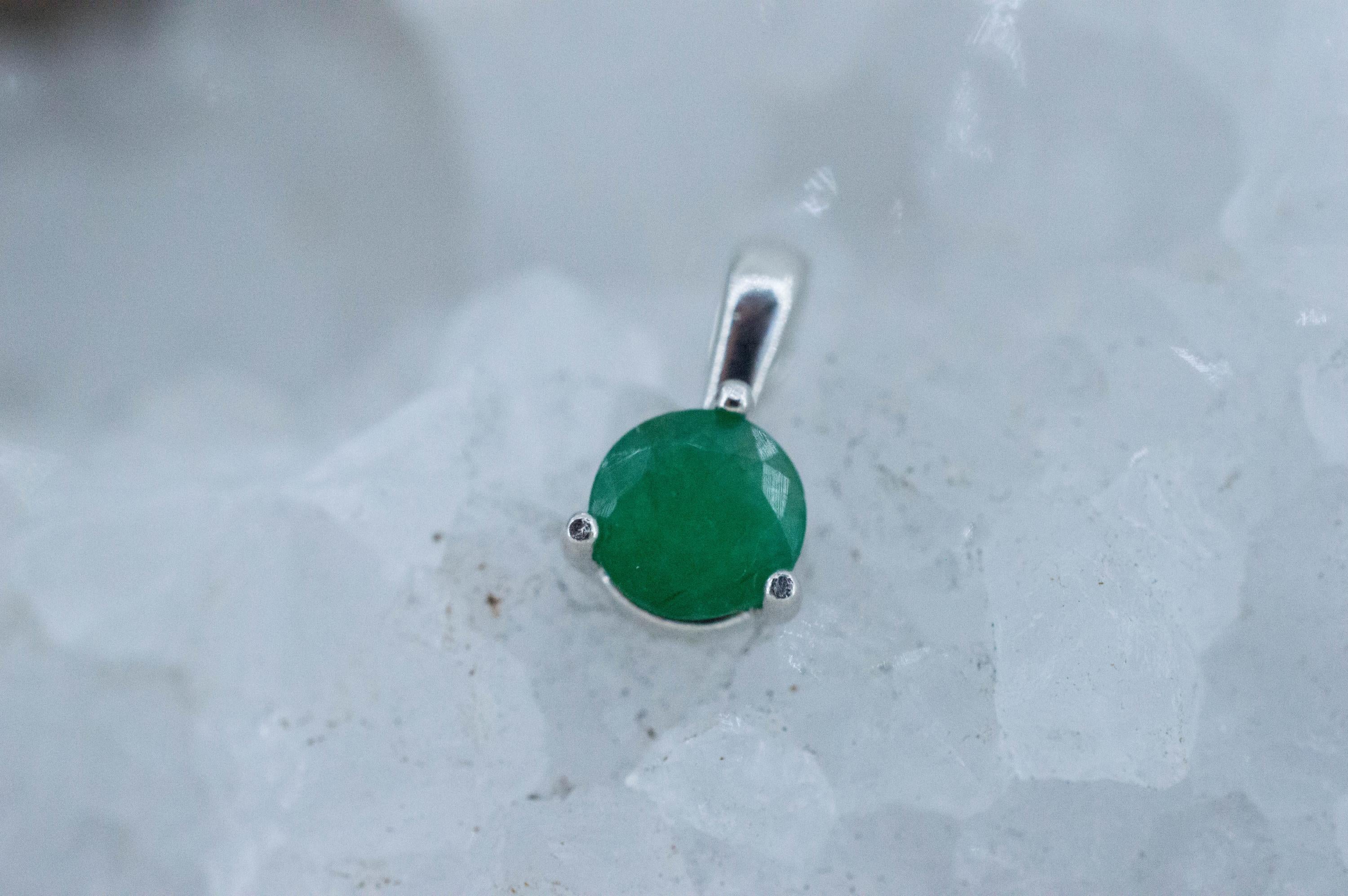 Emerald Pendant, Natural Brazil Emerald; 0.770cts - Mark Oliver Gems
