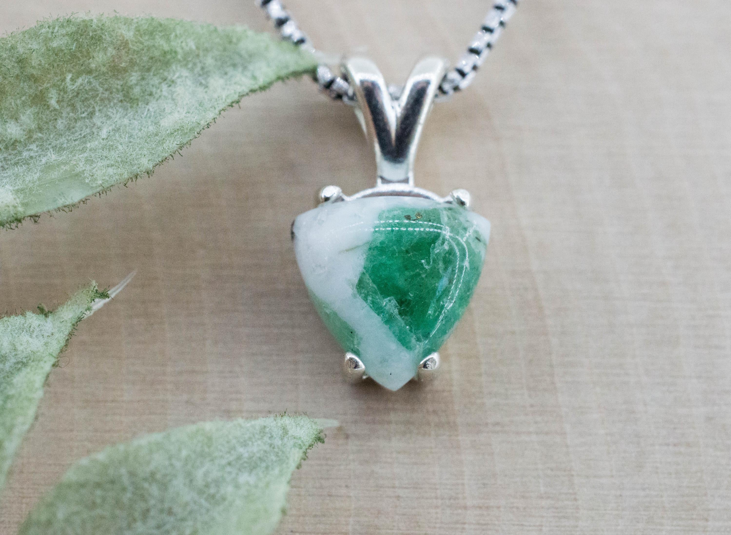 Emerald in Quartz Pendant, Natural Untreated Brazil Emerald Quartz; 3.085cts - Mark Oliver Gems