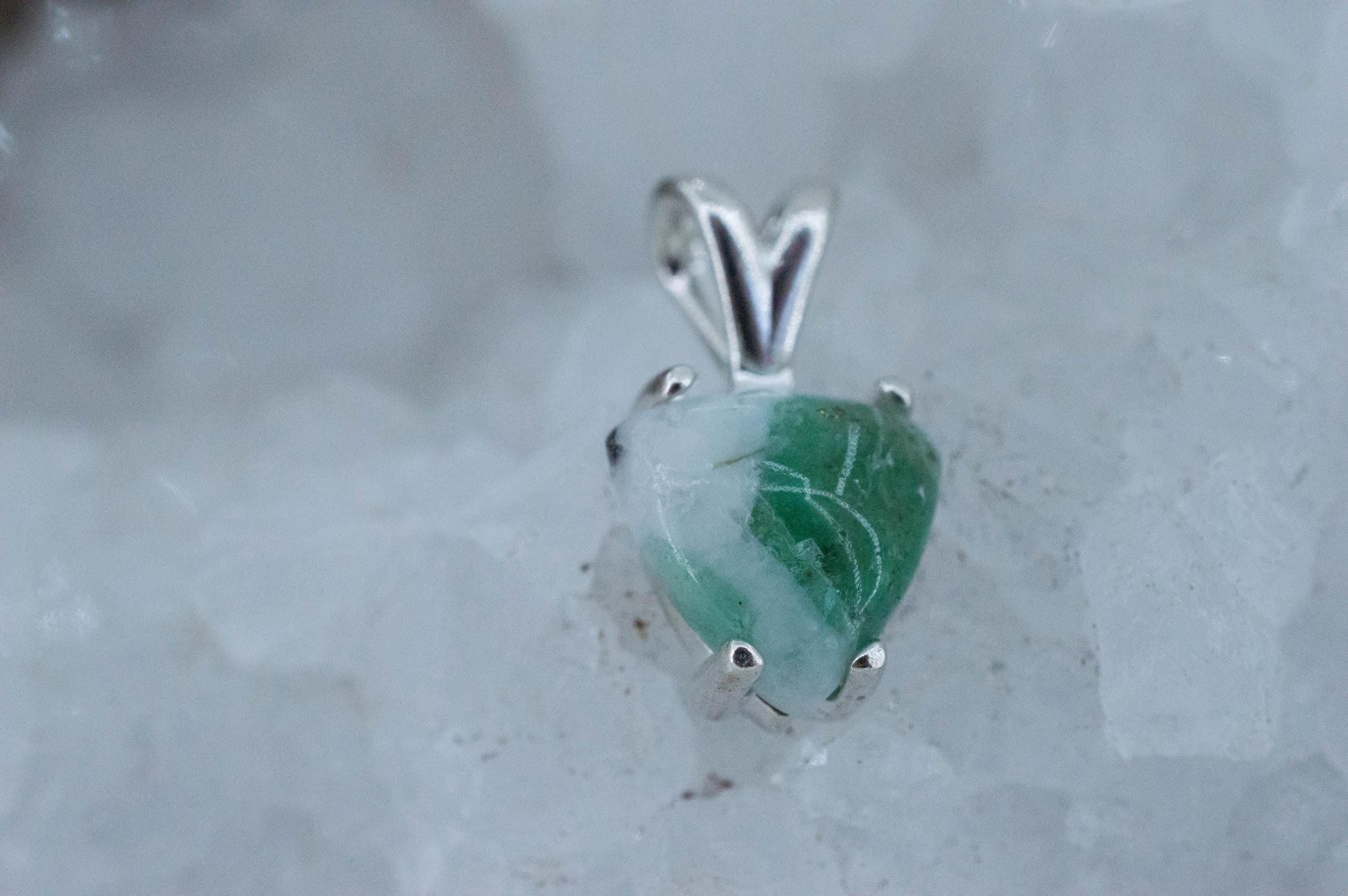 Emerald in Quartz Pendant, Natural Untreated Brazil Emerald Quartz; 3.085cts - Mark Oliver Gems